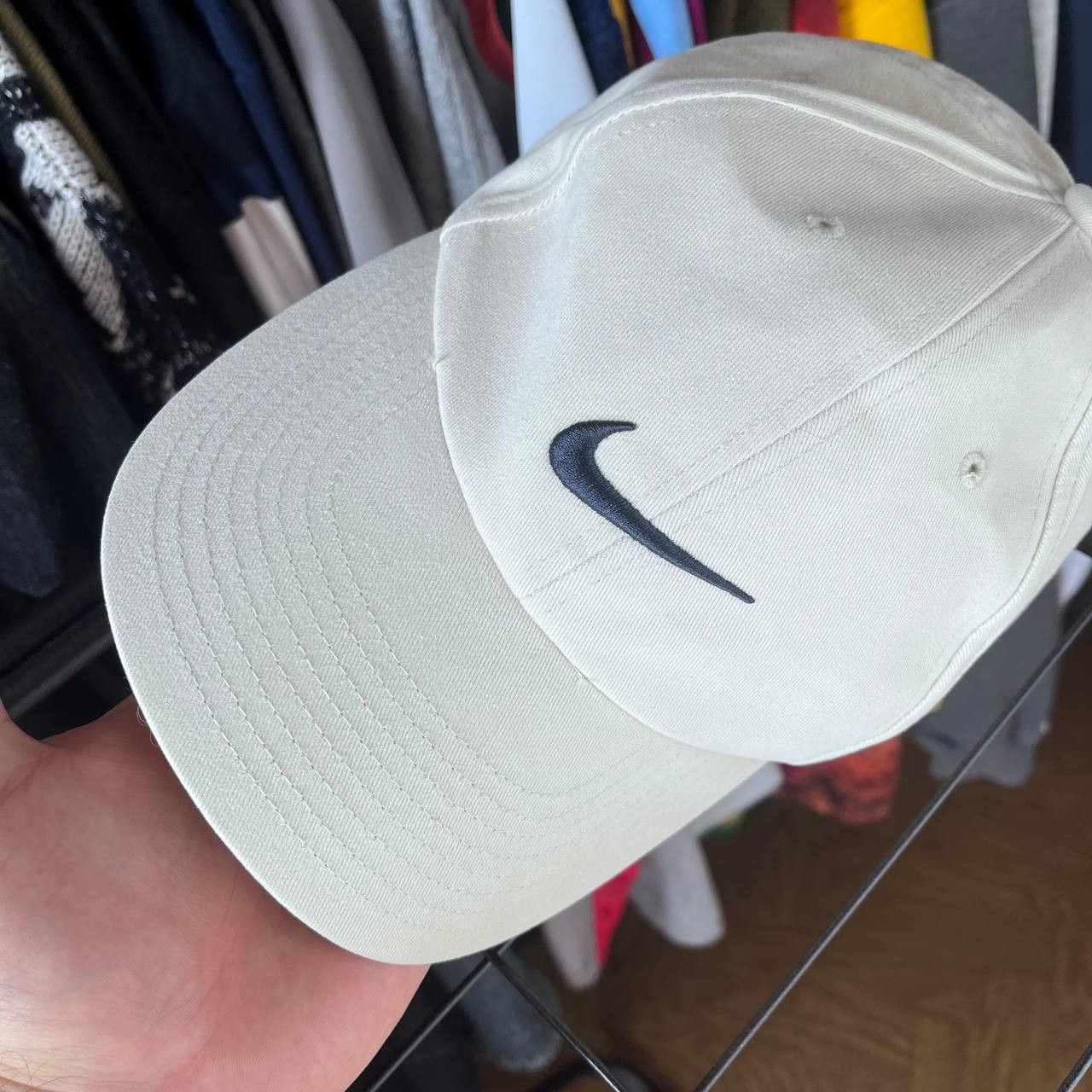 Nike Vintage Nike Faded Distressed Beige Cap Size ONE SIZE - 2 Thumbnail