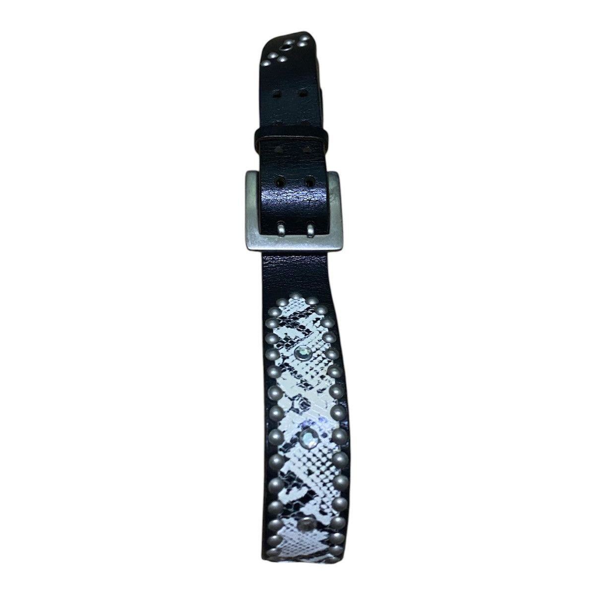 Japanese Brand Handmade Japanese Snakeskin Leather Studded Belt Size ONE SIZE - 4 Thumbnail