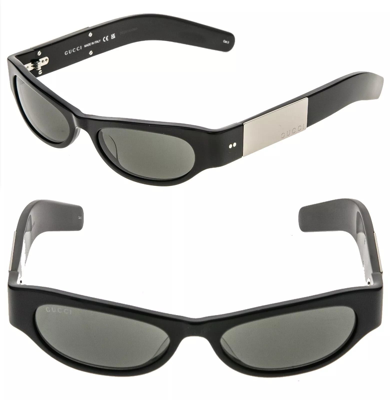 Gucci GUCCI 1635 Black Narrow Logo Gg1635S Mask Sunglasses 003 Size ONE SIZE - 1 Thumbnail
