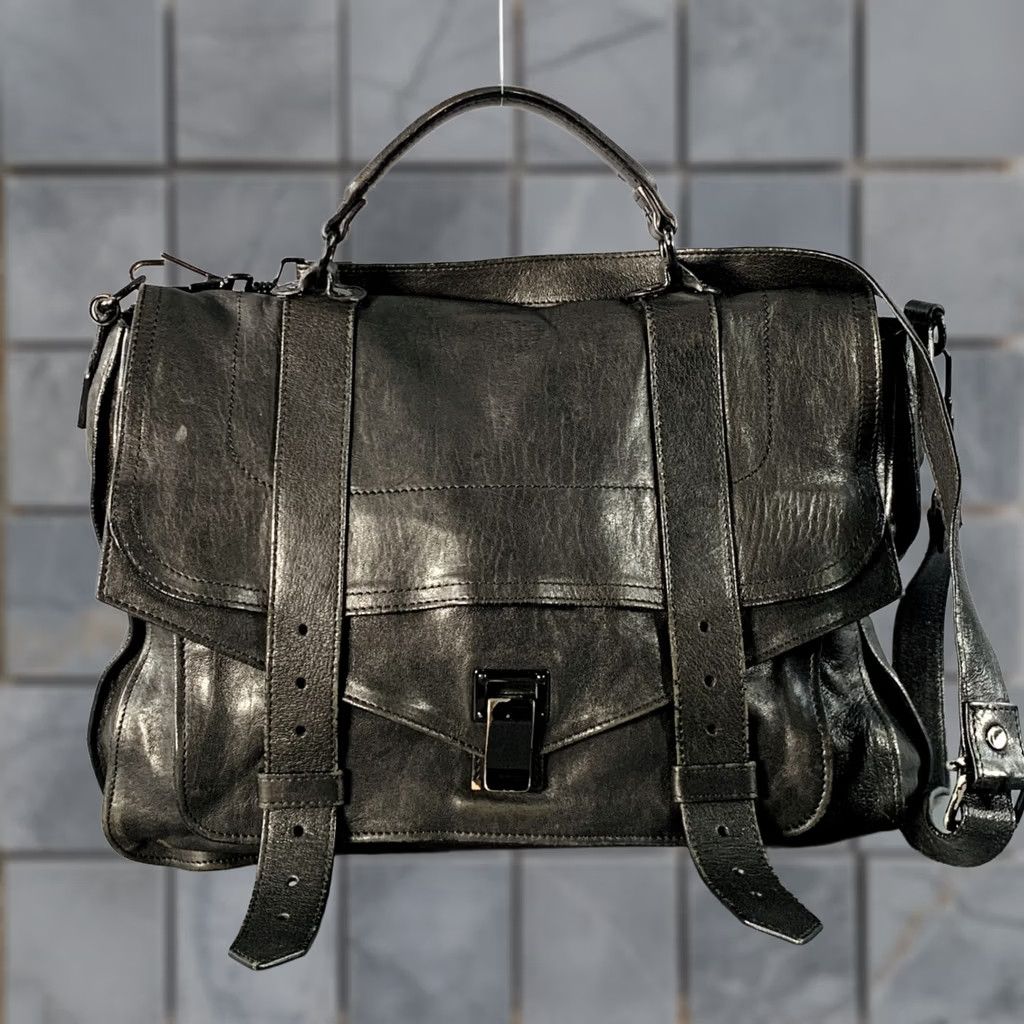 Proenza Schouler PROENZA SCHOULER PS1 Medium Black Leather Satchel Handbag Size ONE SIZE - 1 Thumbnail