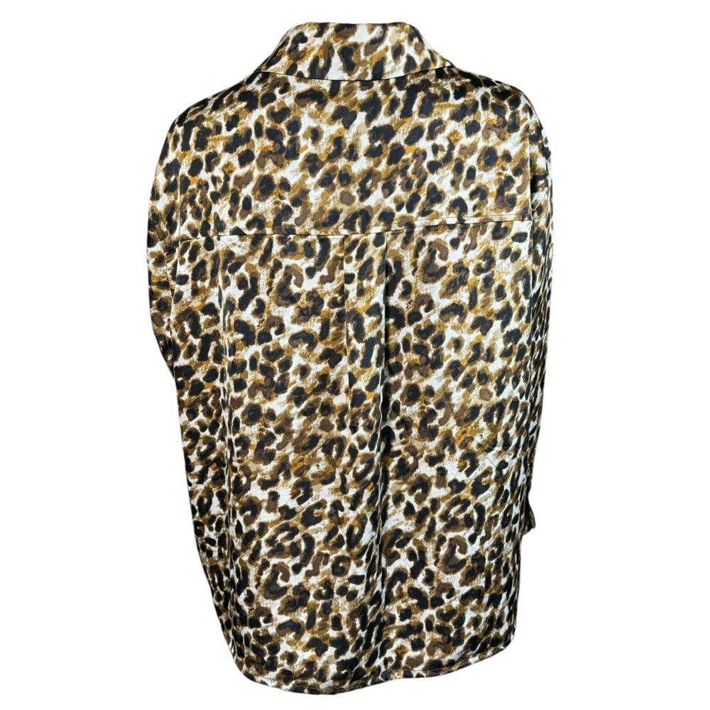 Rebecca Minkoff New Rebecca Minkoff Animal Print Satin Long Sleeve Blouse S Size XXL / US 16-18 / IT 52-54 - 2 Thumbnail