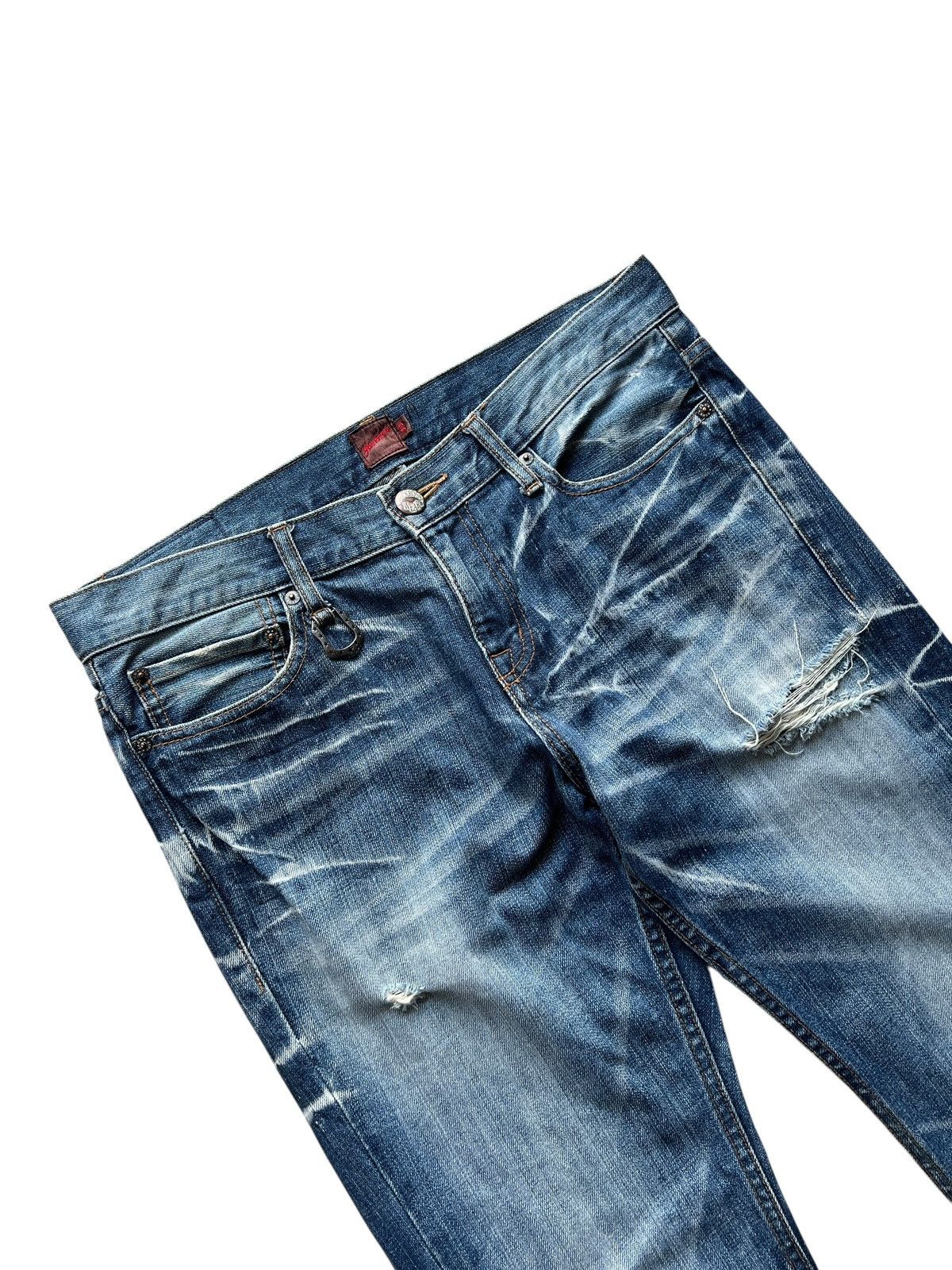 JACKROSE Jackrose Distressed Whiskers Flare Denim Size US 34 / EU 50 - 4 Thumbnail