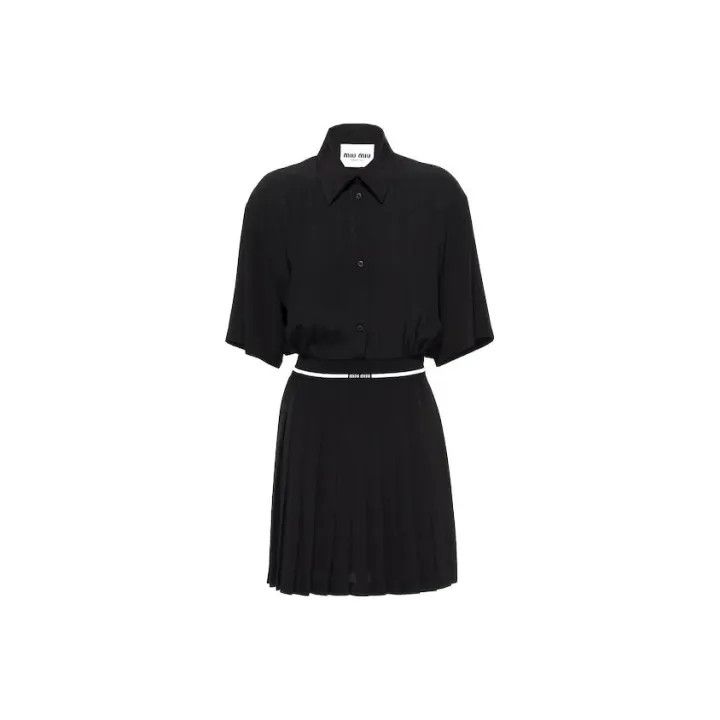 Miu Miu Miu Miu Color Block Mini Dress with Collar 0079 Size M / US 6-8 / IT 42-44 - 1 Thumbnail