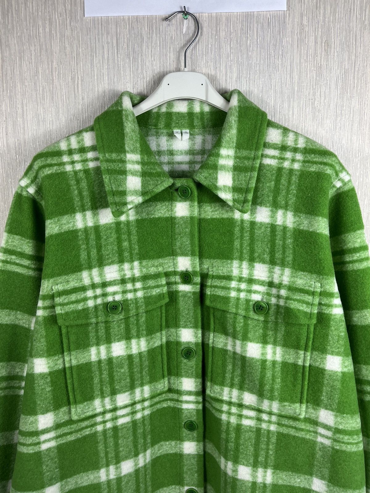 Arket × Designer Arket wool checked overshirt jacket heavy shirt Size US L / EU 52-54 / 3 - 3 Thumbnail