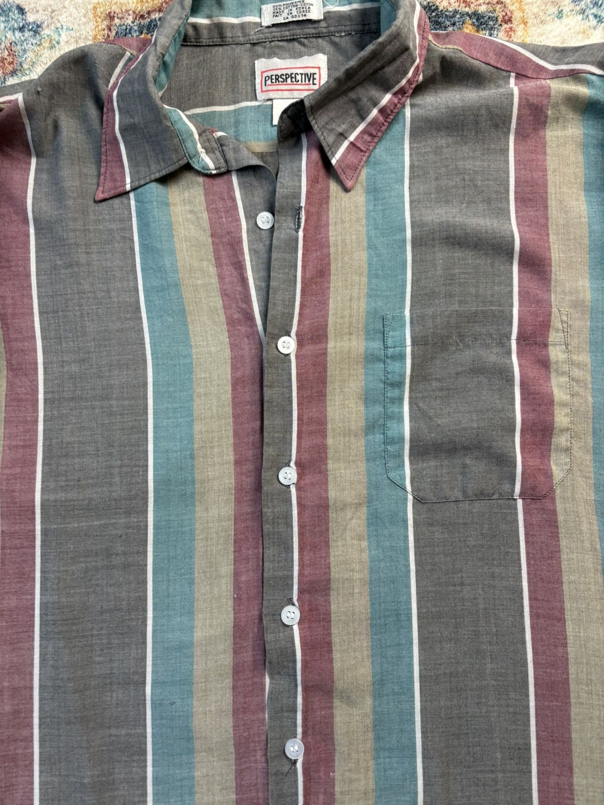 Vintage Vintage Perspective Striped Button-up Shirt Large Size US L / EU 52-54 / 3 - 4 Thumbnail