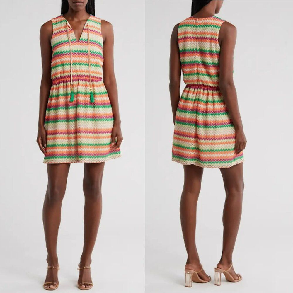 Vince Camuto NWT New $128 Vince Camuto Zigzag Stripe Sleeveless Knit Dre Size M / US 6-8 / IT 42-44 - 1 Thumbnail