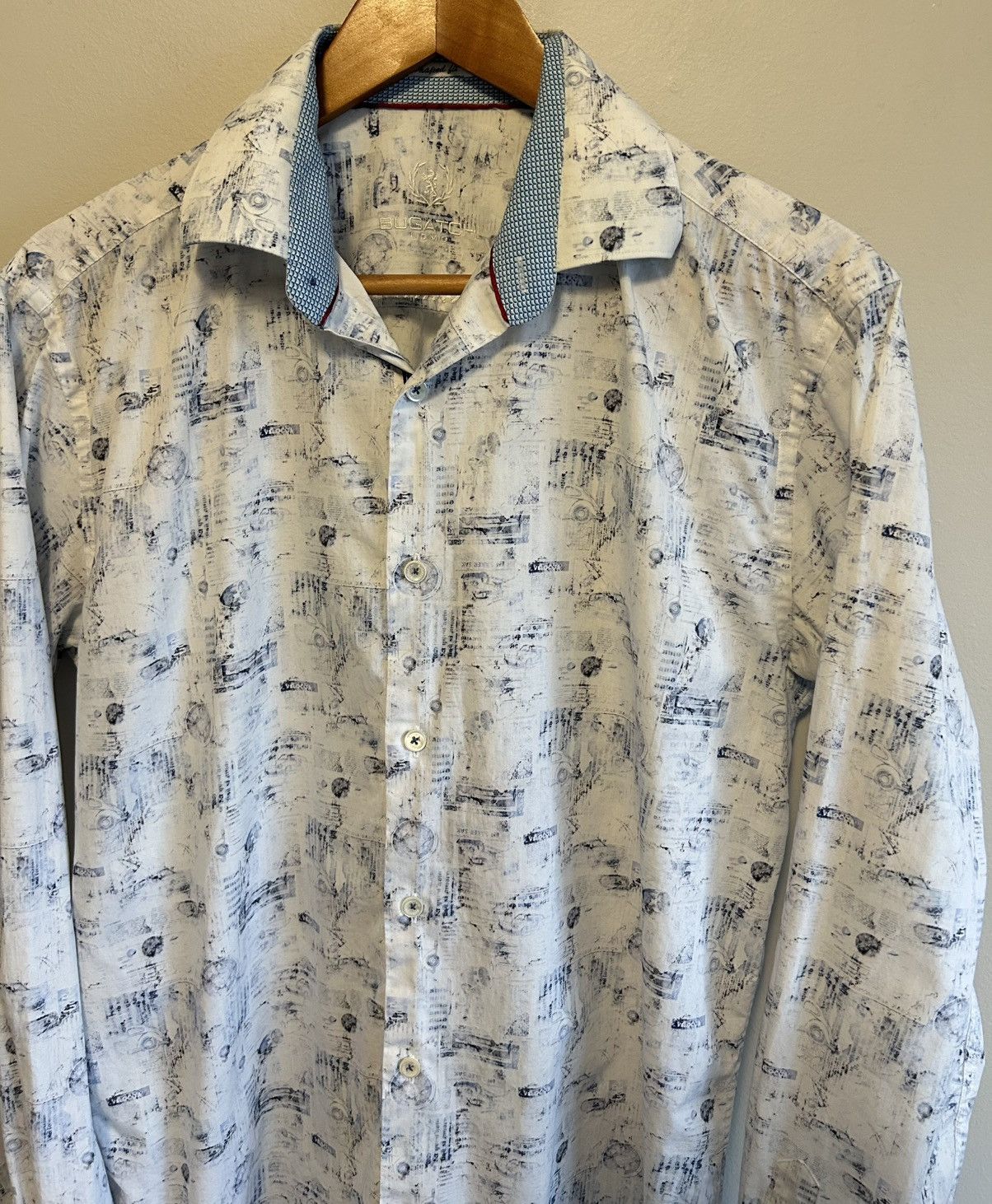 BUGATCHI Bugatchi Uomo Shirt Shaped Fit Long Sleeve Button Up Dress Size US M / EU 48-50 / 2 - 4 Thumbnail