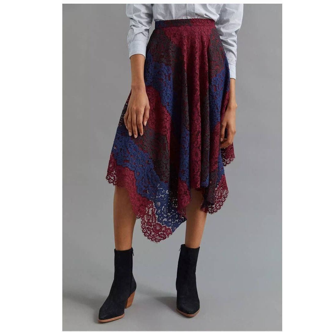 Anthropologie Anthropologie Sachin & Babi Lace Handkerchief Midi Skirt Size 25" / US 0 / IT 36 - 2 Thumbnail