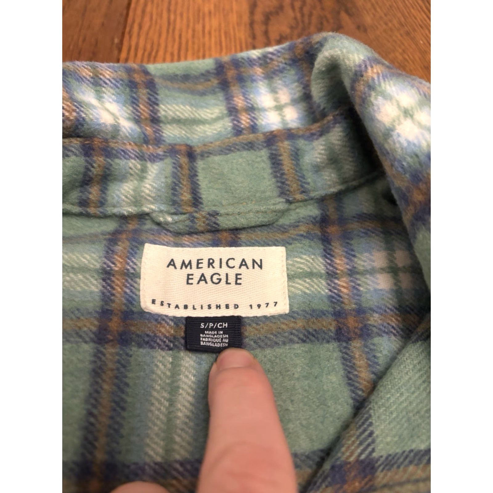 American Eagle Outfitters VINTAGE American Eagle Outfitters Shacket Heavy Weight Flannel Womens S Green Button-Up Plaid Retro Western Hipster 90s Size S / US 4 / IT 40 - 2 Thumbnail