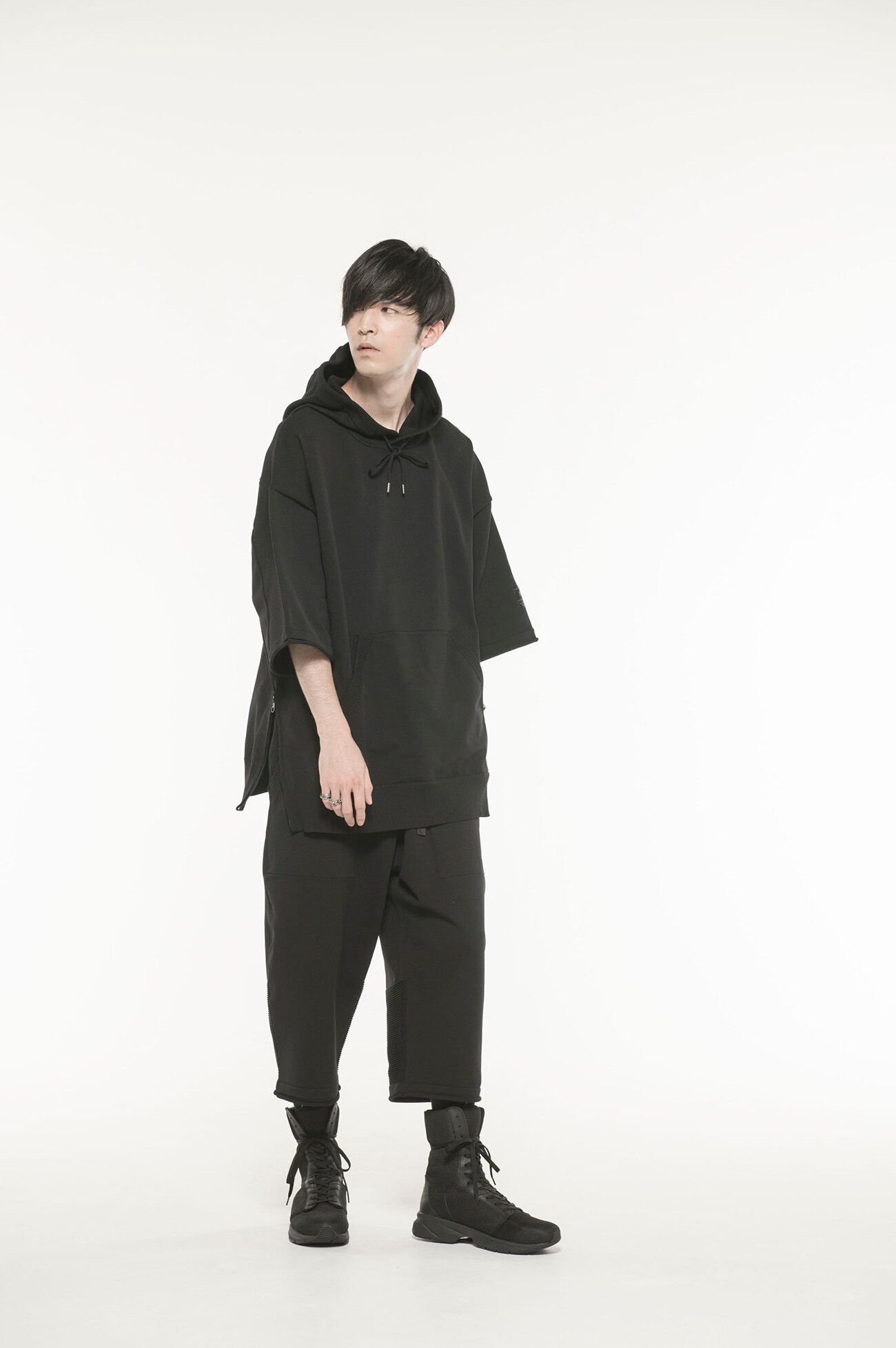 Yohji Yamamoto 12G Spritzy Plain Stitches Knit 6/7-Quarter Sleeve Hoodie Size US M / EU 48-50 / 2 - 3 Thumbnail