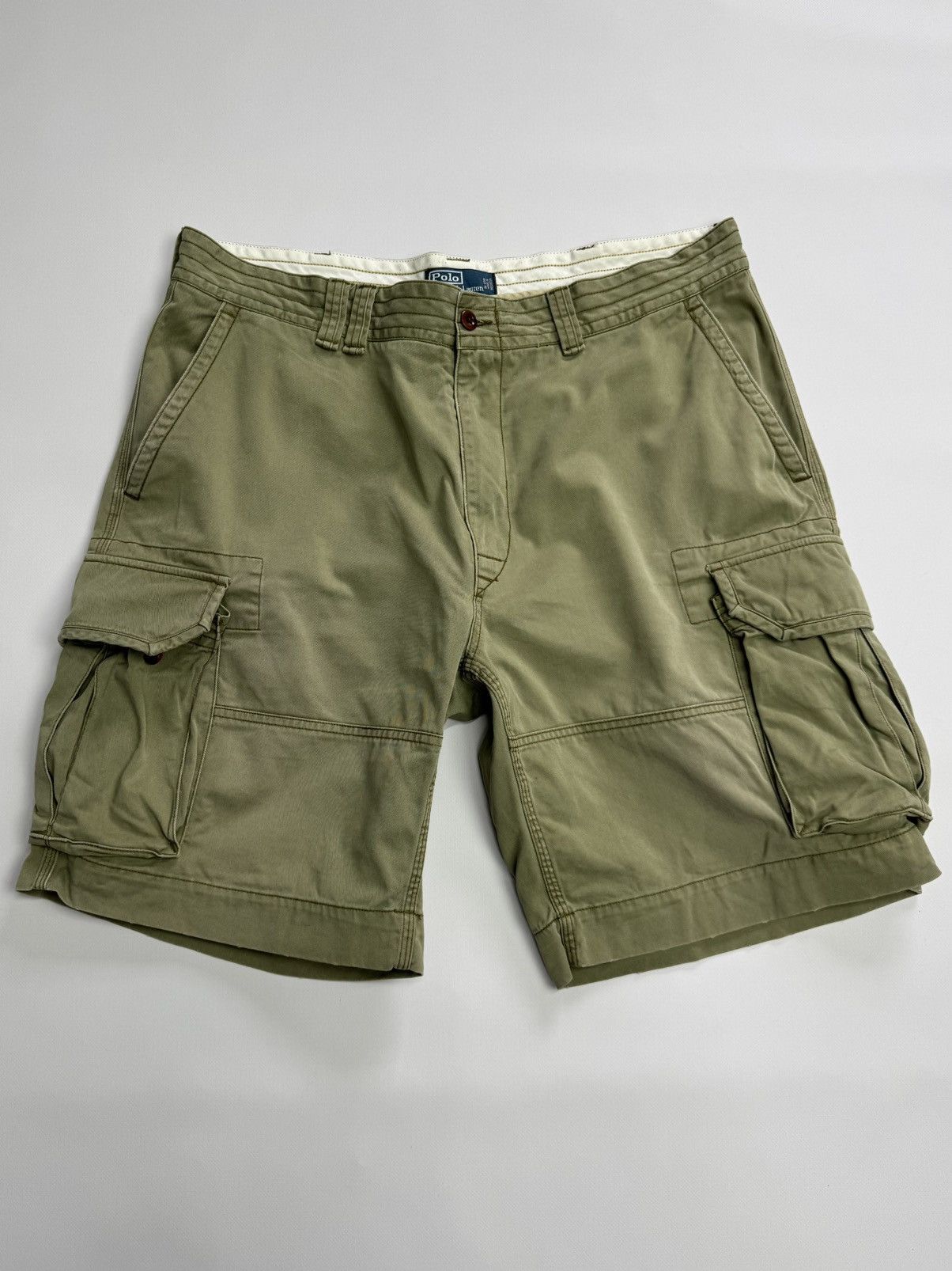 Polo Ralph Lauren Vintage Polo Ralph Lauren Military Cargo Shorts Olive Y2K Size US 36 / EU 52 - 1 Thumbnail