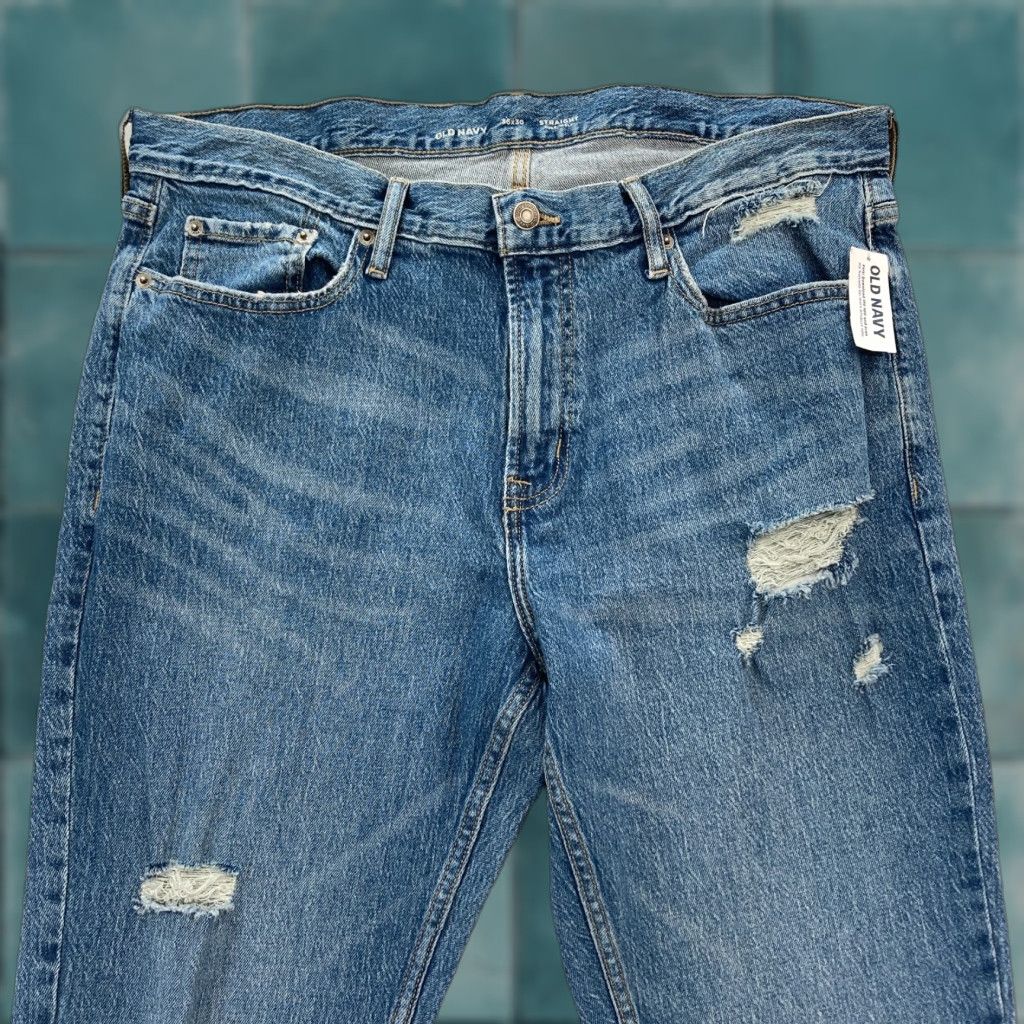 Old Navy Old Navy Jeans Mens 36x30 Straight Leg Medium Wash Blue Stretch Denim Pants NWT Size US 36 / EU 52 - 1 Thumbnail
