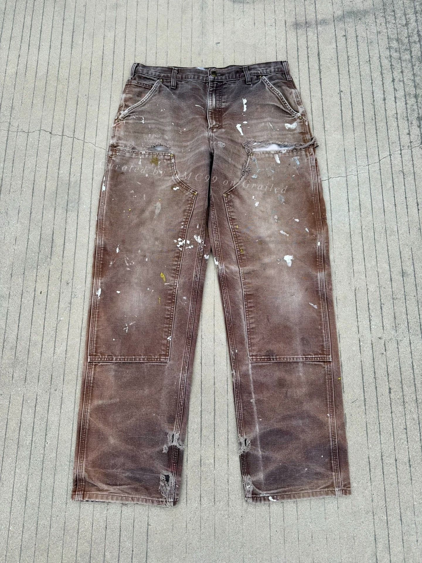 Vintage Vintage Carhartt B136 Brown Distressed Work Pants Size US 30 / EU 46 - 1 Thumbnail