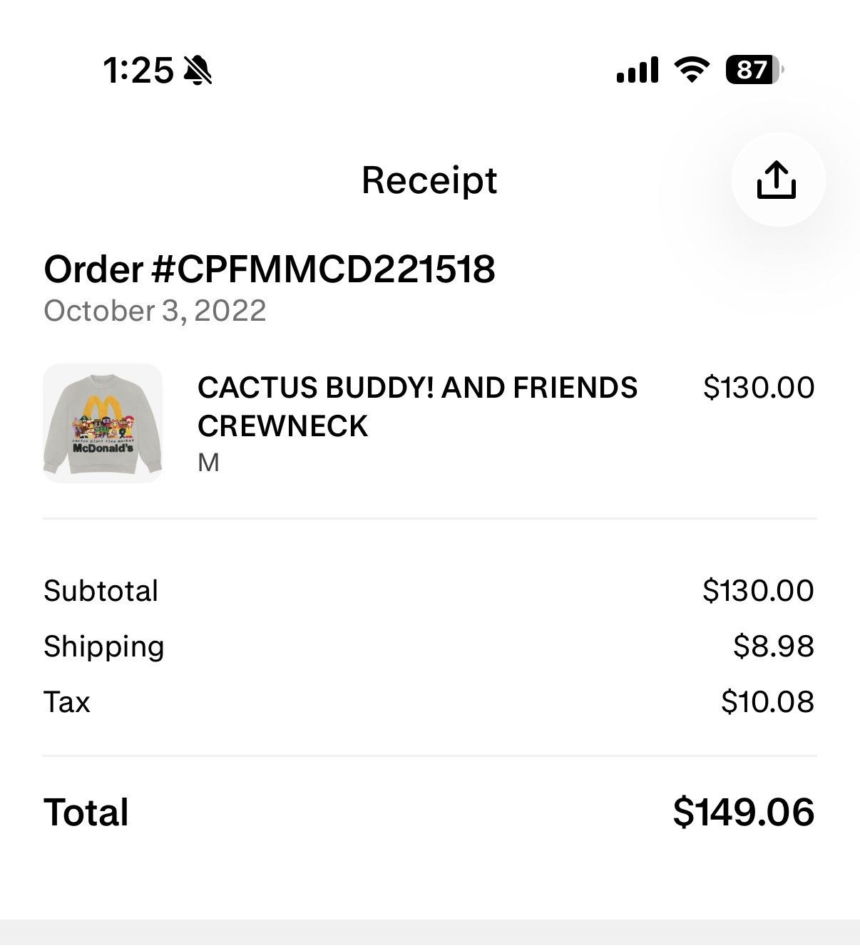 Cactus Plant Flea Market CPFM x Mcdonalds Sweatshirt Size US M / EU 48-50 / 2 - 6 Thumbnail