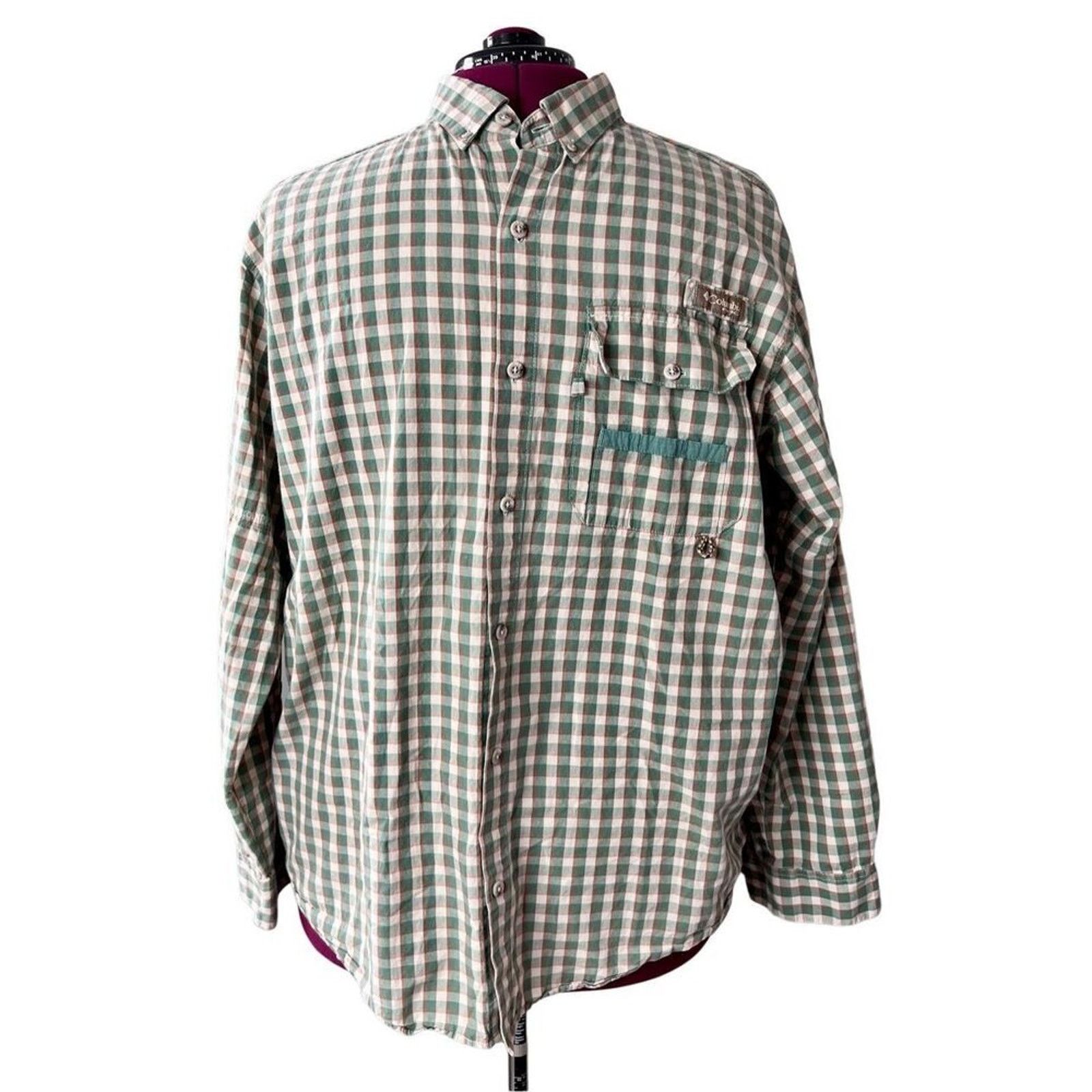 Columbia Columbia PHG Hunting Vented Back Yoke Green Plaid Shirt L/XL Size US L / EU 52-54 / 3 - 1 Thumbnail