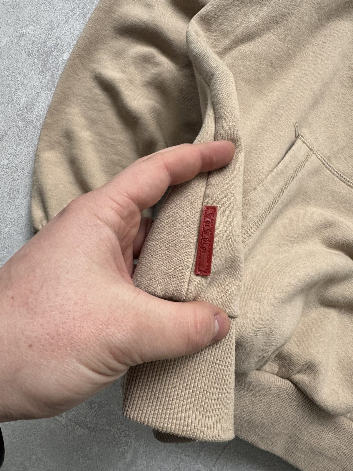 Prada × Vintage Vintage Prada Red Tab Luxury Beige Hoodie 00s Size US S / EU 44-46 / 1 - 3 Thumbnail