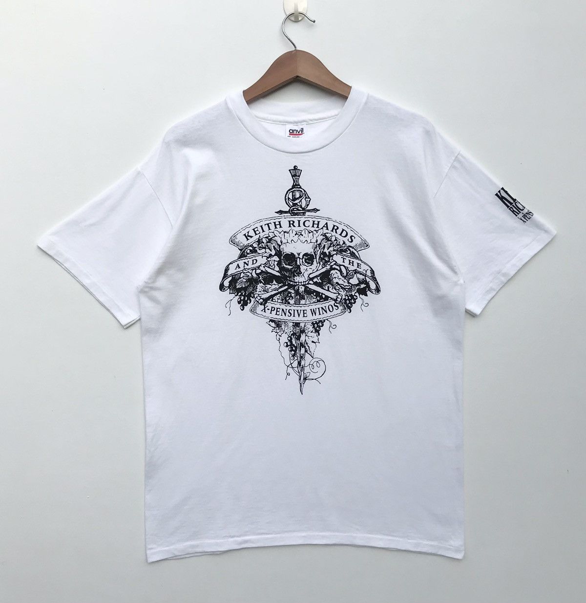 image of Band Tees x Rock Band 90's Vintage Keith Richards And X-Pensive Winos Tee in White (Size Large)