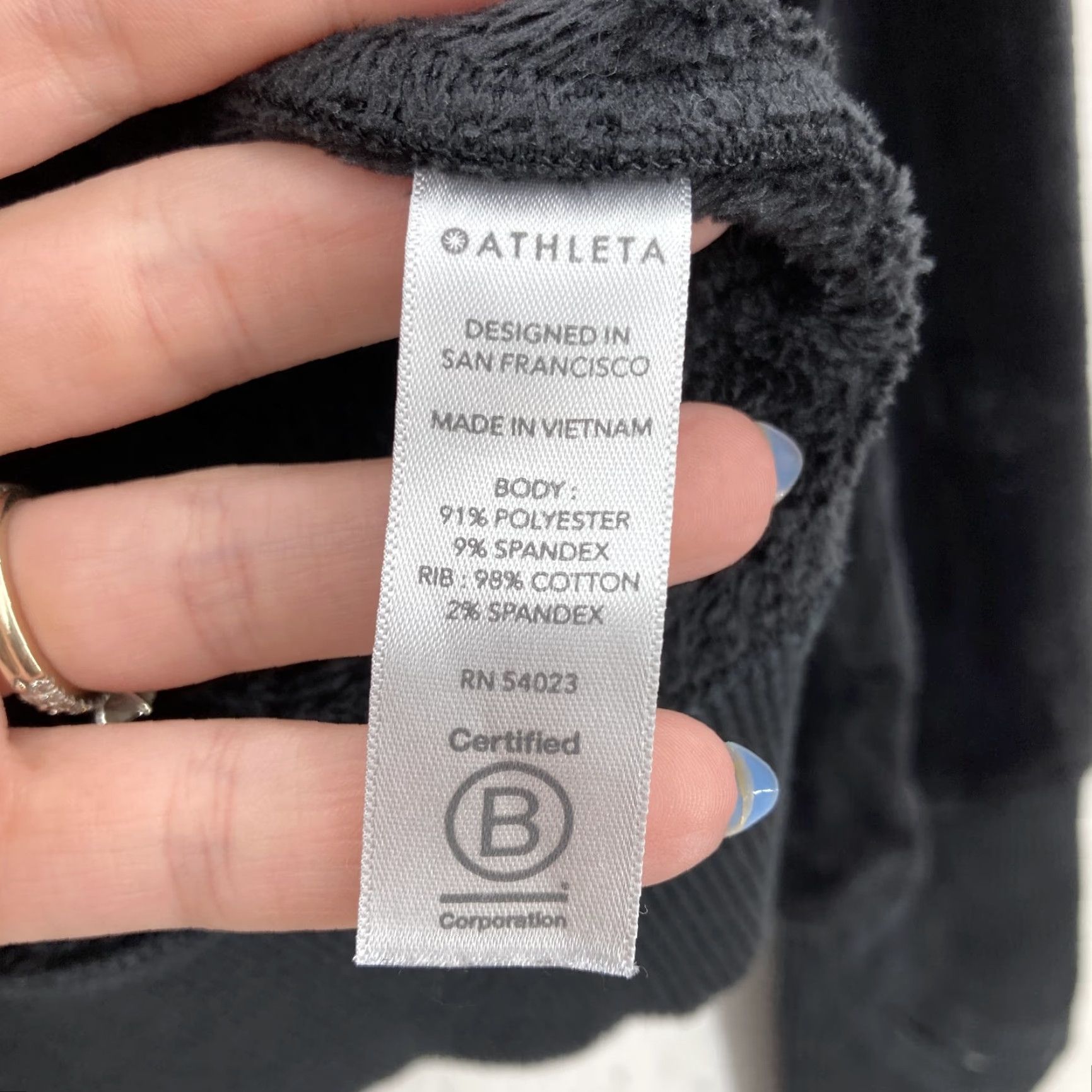 Athleta Athleta Hoodie Womens XS Black Plush Fleece Full Zip Jacket Size XS / US 0-2 / IT 36-38 - 5 Thumbnail