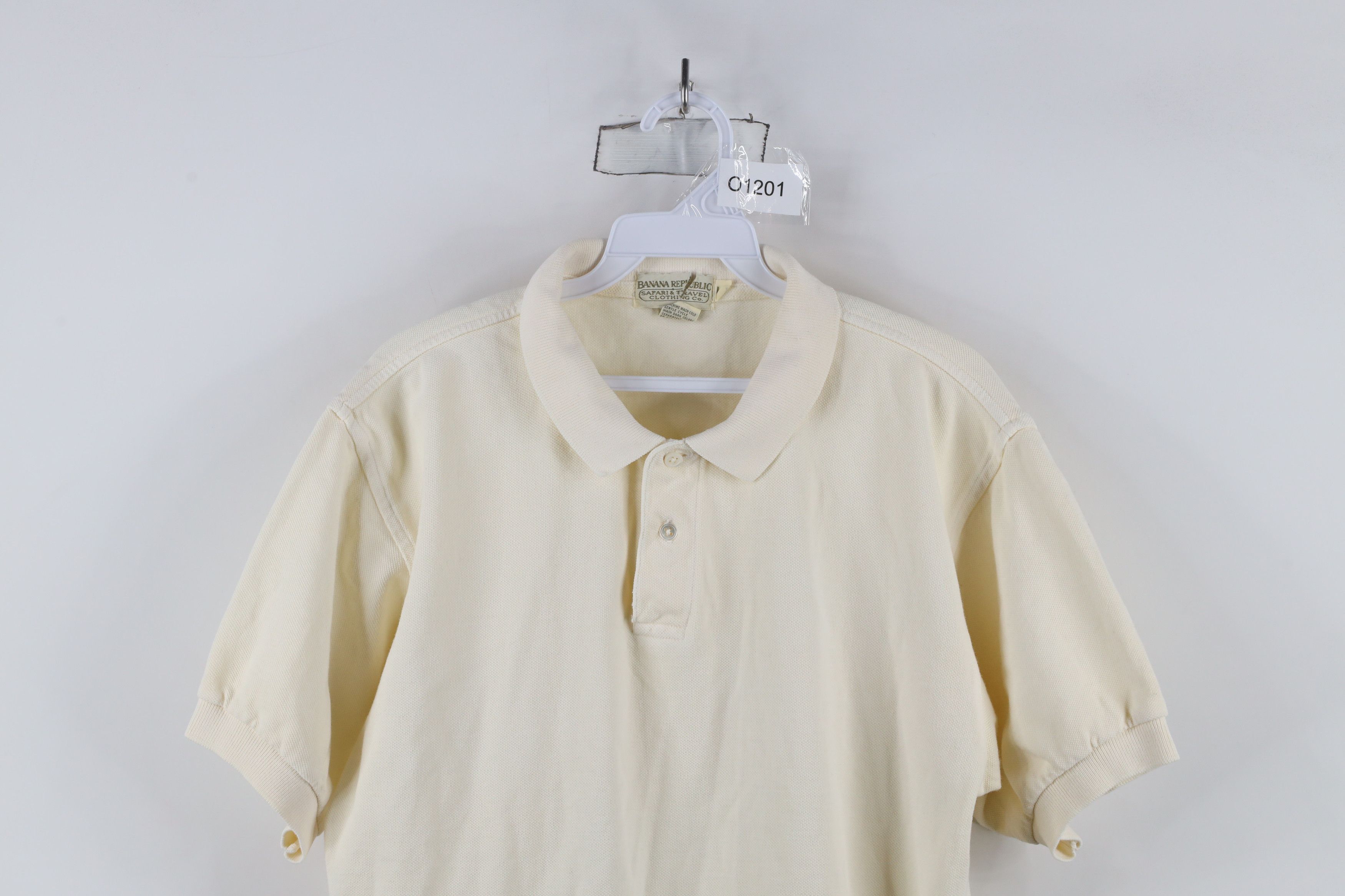 Banana Republic × Vintage Vintage 80s 90s Banana Republic Safari Polo Shirt Cream Size US L / EU 52-54 / 3 - 2 Thumbnail