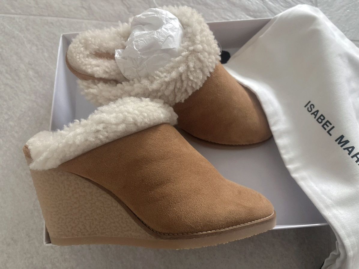 Isabel Marant Isabel Marant ‘Takita’ Shearling Wedge Mules Size US 9 / IT 39 - 3 Thumbnail
