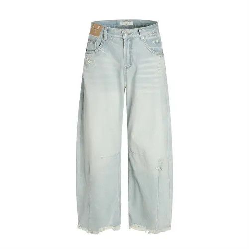 Japanese Brand × Jean Punk washed men's casual distressed raw edge ripped jeans Size US 32 / EU 48 - 1 Thumbnail