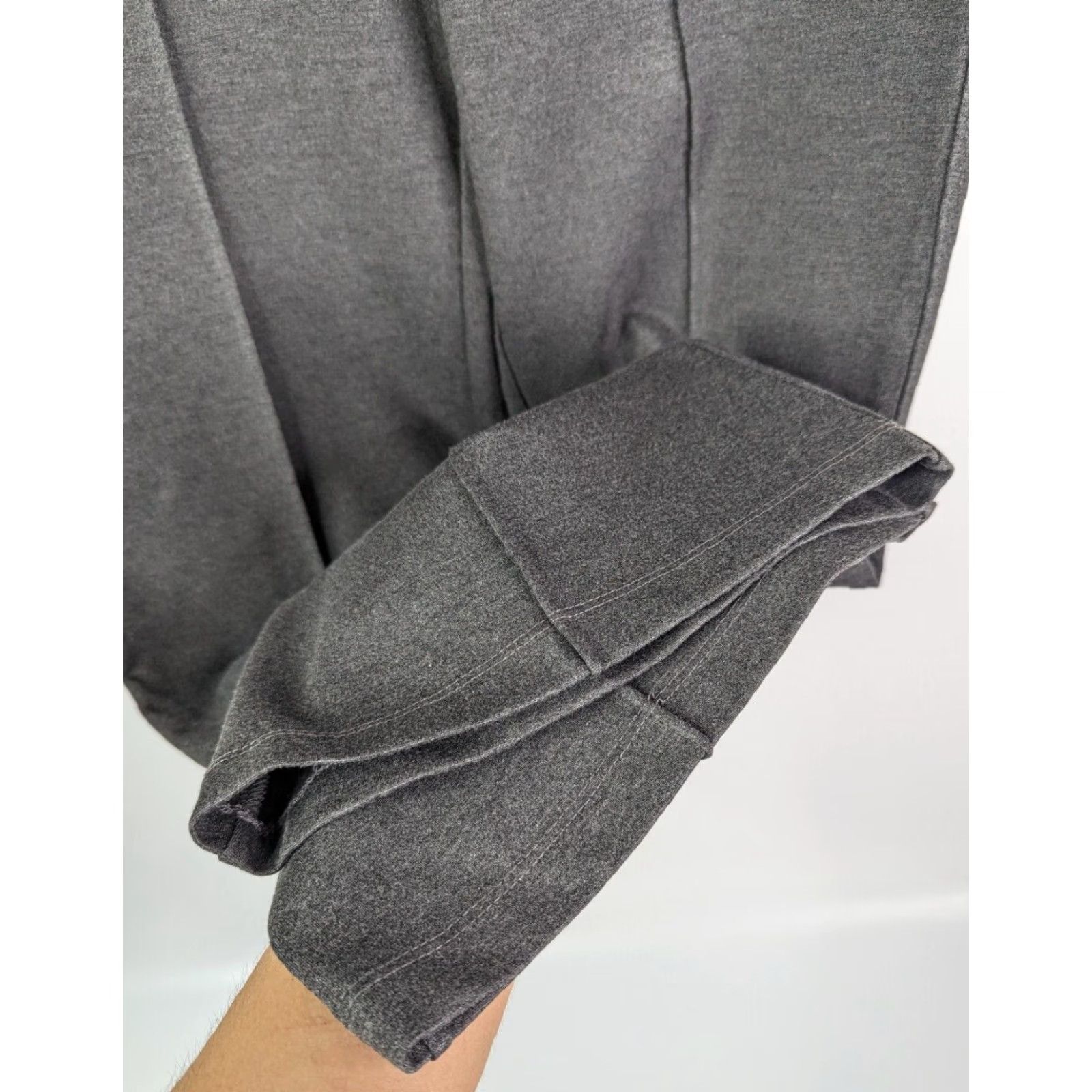 Banana Republic Banana Republic Grey High-Rise Flare Pants Size Large Rayon Nylon Stretch Womens Pants Flared 90s Style Size 36" / US 14 / IT 50 - 3 Thumbnail