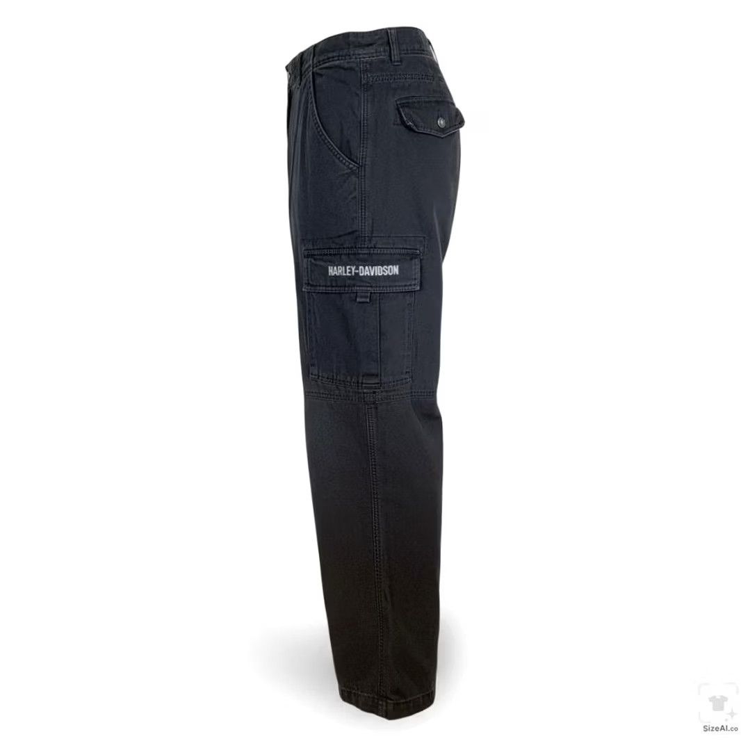 Harley Davidson Harley-Davidson Jeans Mens 34x28 Black Dark Wash Straight Relaxed Denim Zip Fly Relaxed Straight Fit Pockets Logo USA Biker Motorcycle 5-Pocket Design Size US 34 / EU 50 - 3 Thumbnail