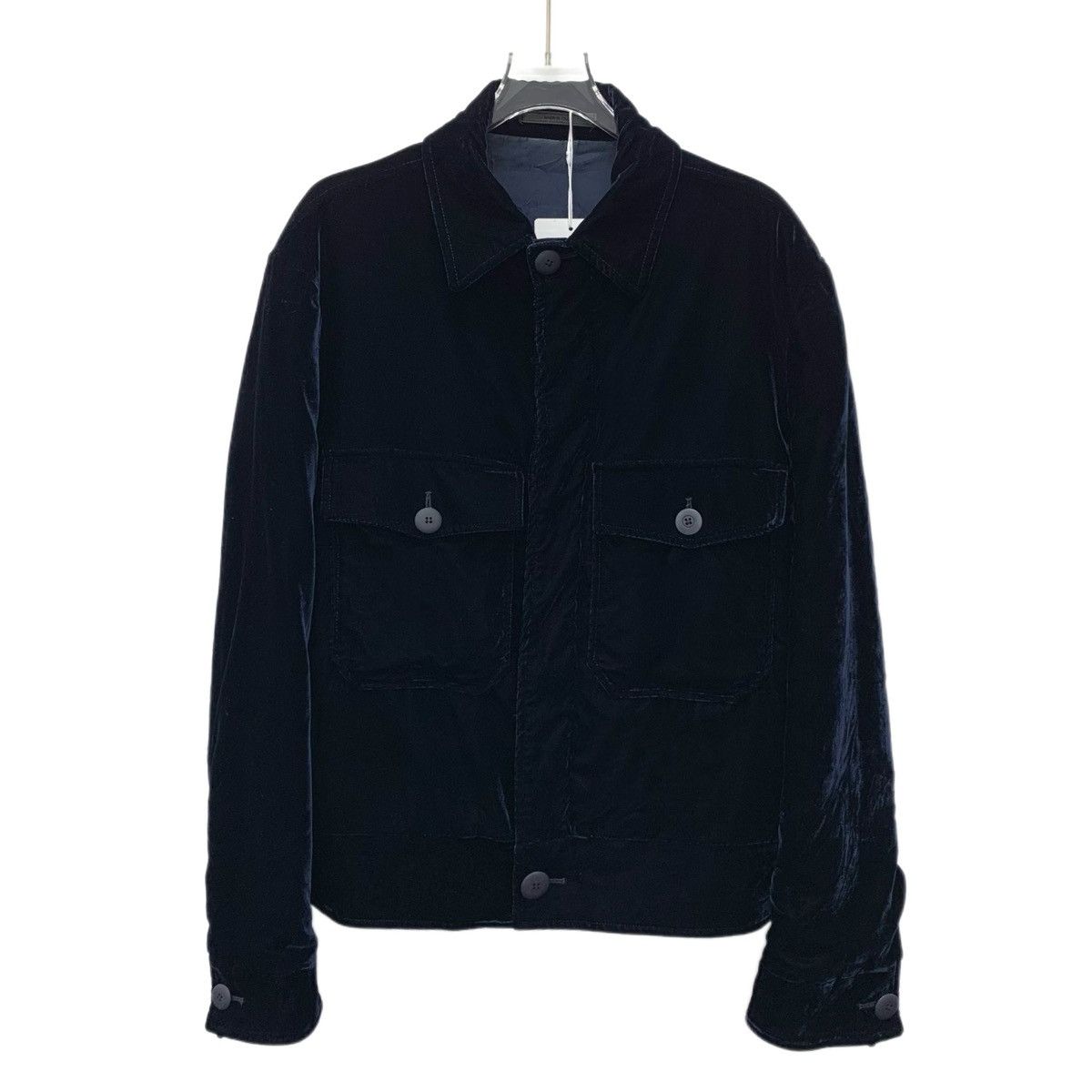 Armani Armani Black Logo Embroidered Velvet Casual Set Top K26WX Size US M / EU 48-50 / 2 - 1 Thumbnail