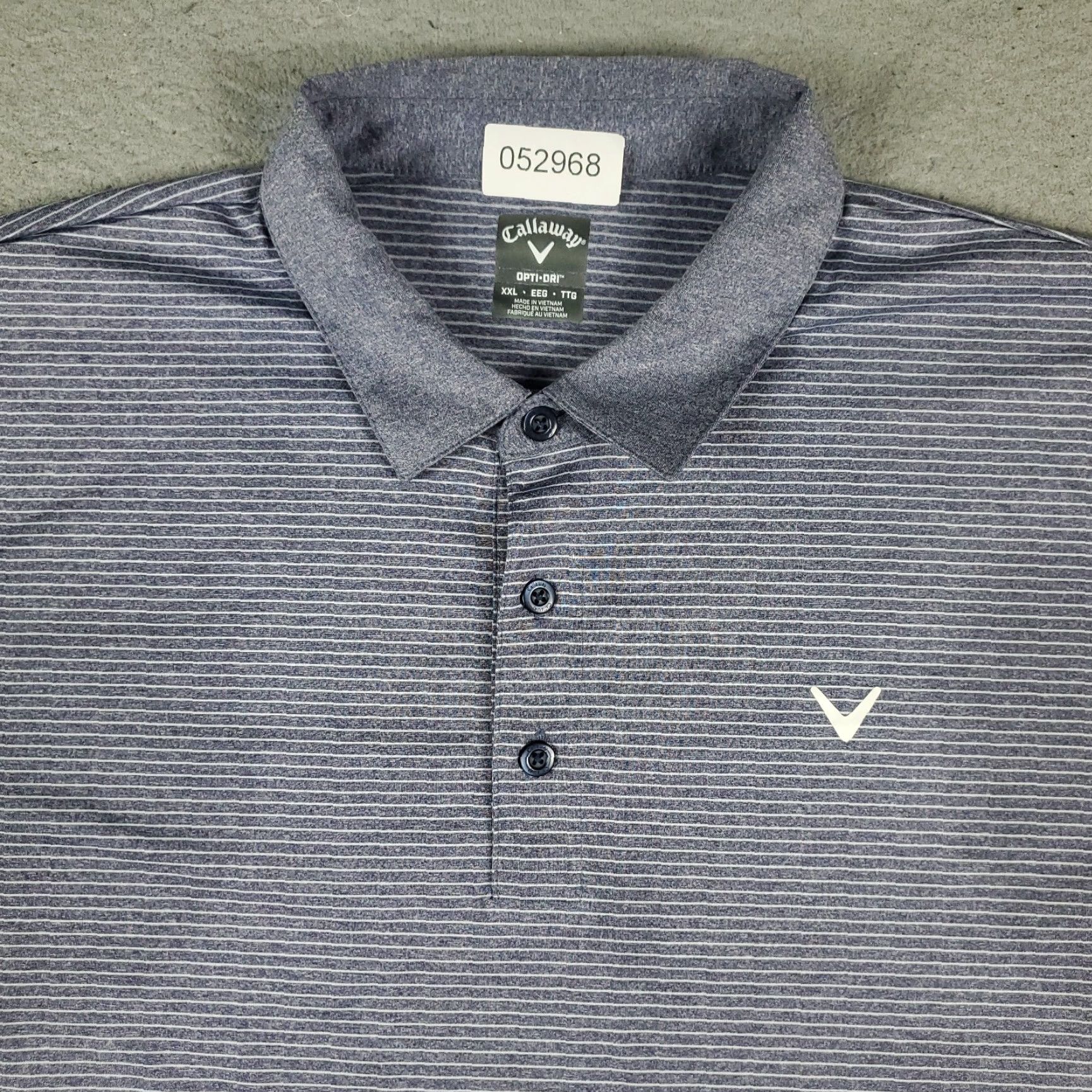 Callaway Callaway Polo Shirt Mens Size 2XL Blue Striped Opti Dri Fit Short Sleeve STAINED Size US XXL / EU 58 / 5 - 2 Thumbnail