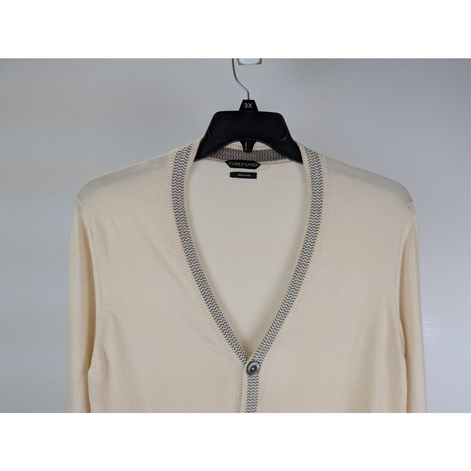 Tom Ford o1rshd1 CC20 Cardigan Sweater in Beige Size US L / EU 52-54 / 3 - 3 Thumbnail