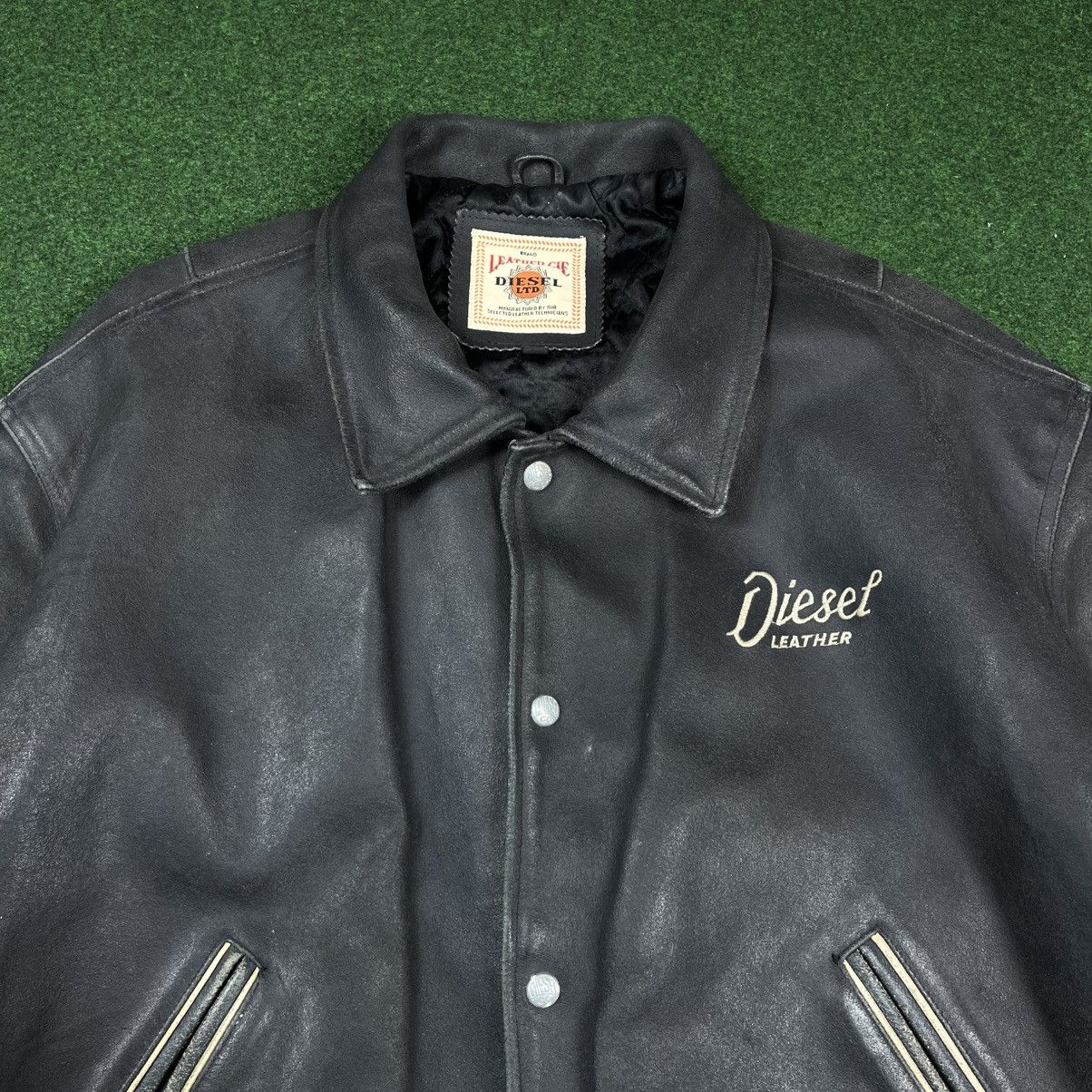 Diesel Vintage 90’s Diesel Leather Bomber Jacket Embroidered Logo Size US M / EU 48-50 / 2 - 2 Thumbnail