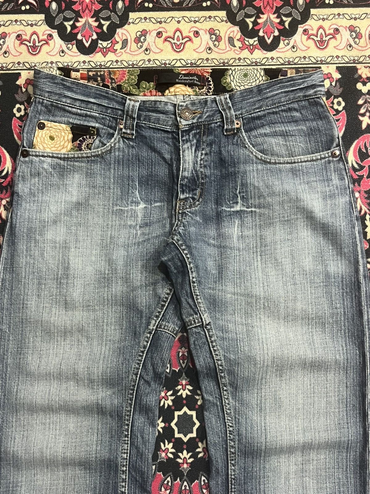 Kapital Vintage Japanese Brand Dominate Floral Sukajan Blue Jeans Size US 32 / EU 48 - 3 Thumbnail