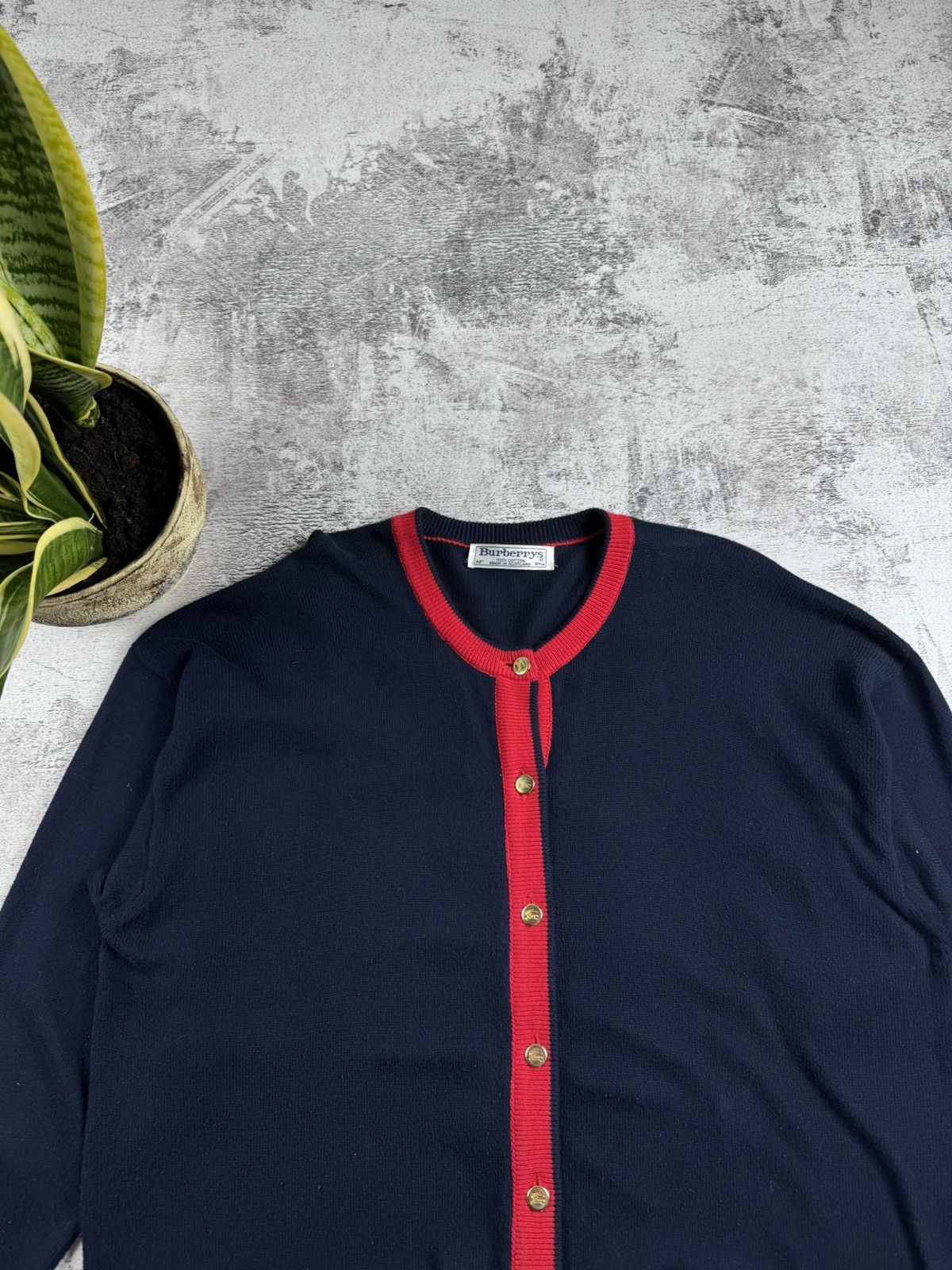 Burberry Burberrys 42 Blue Knited Cardigan Pocket Sweater Pullover Size US XL / EU 56 / 4 - 5 Thumbnail