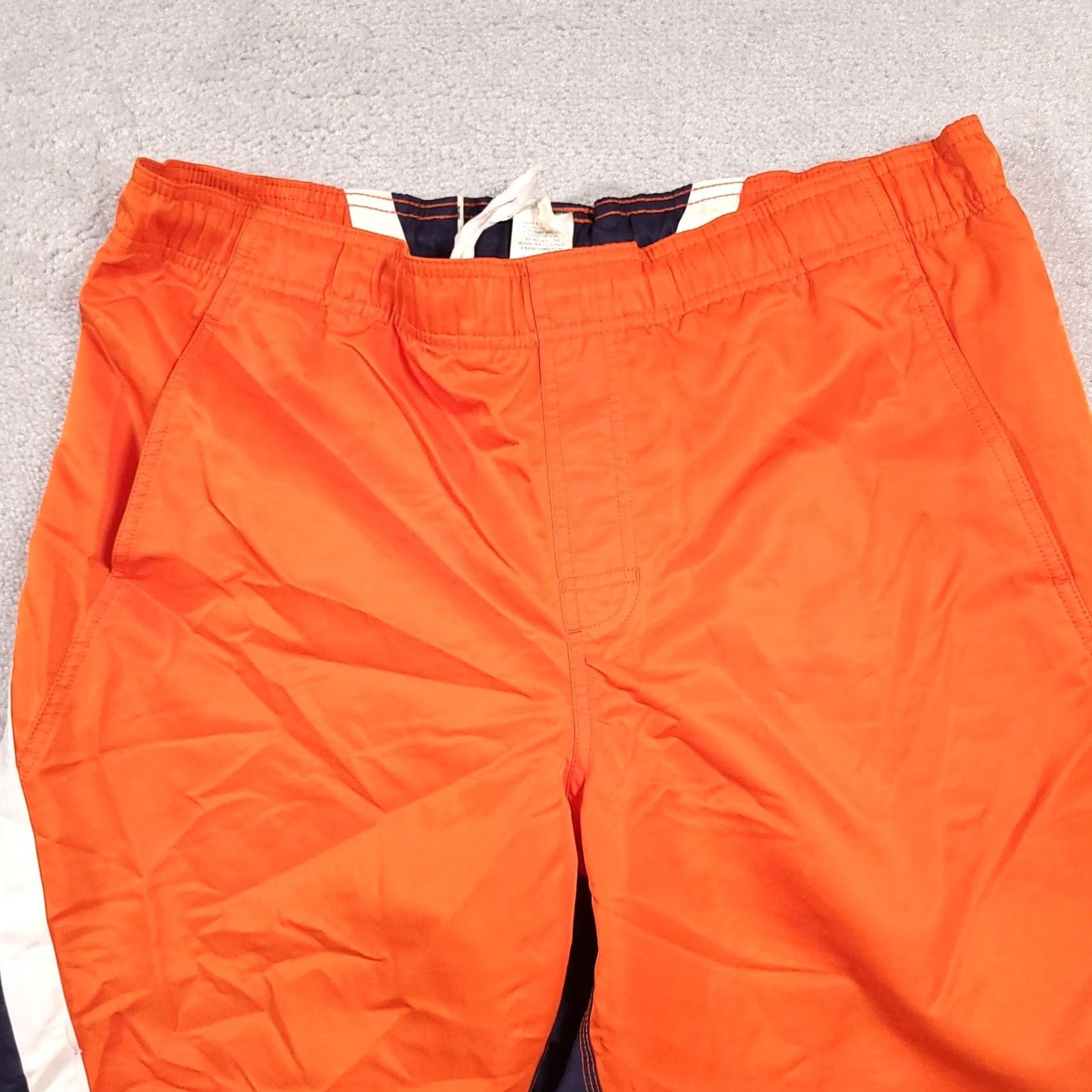 Nike VINTAGE Nike Y2K Lined Swim Trunks Mens M Orange Blue Spellout Swoosh Gray Tag Bottom Size US 31 - 3 Thumbnail