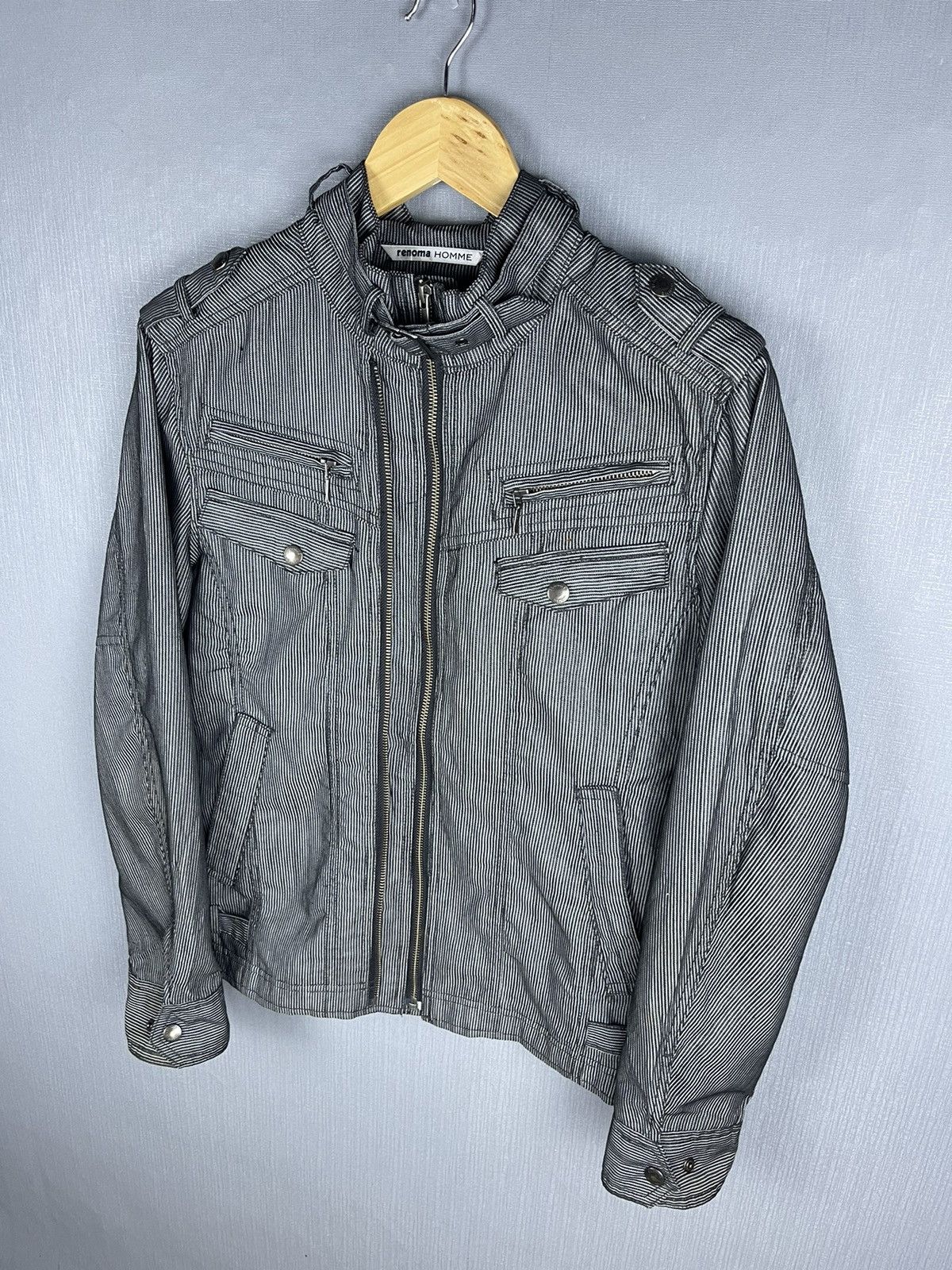 Renoma 🔥RENOMA HOMME Multipocket Harringbone Stripes Jacket Size US M / EU 48-50 / 2 - 3 Thumbnail