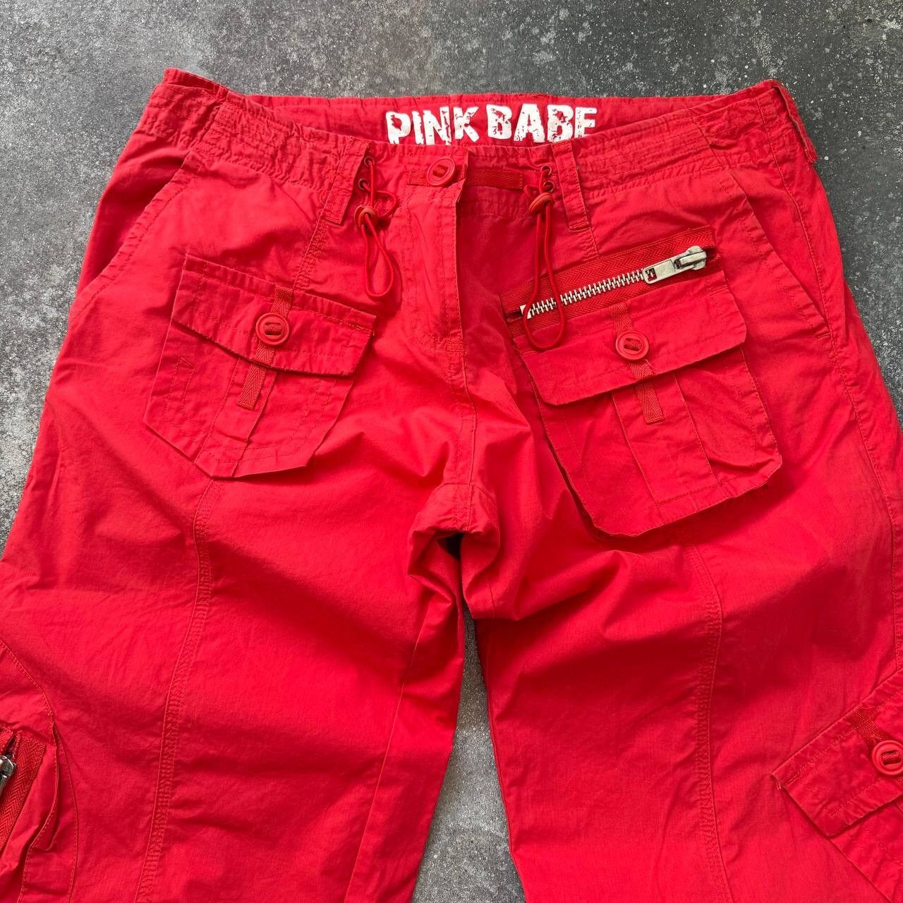 20471120 Japanese Style Vintage Multi pocket Cargo Parachute Pants Size 29" - 4 Thumbnail