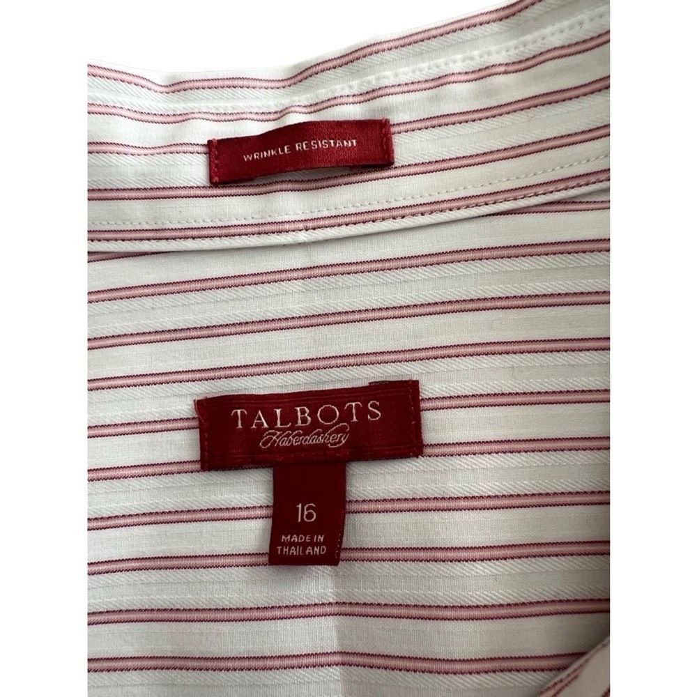Robert Talbott Women's Talbots White & Pink Striped Button Down Shirt Size Size XL / US 12-14 / IT 48-50 - 3 Thumbnail