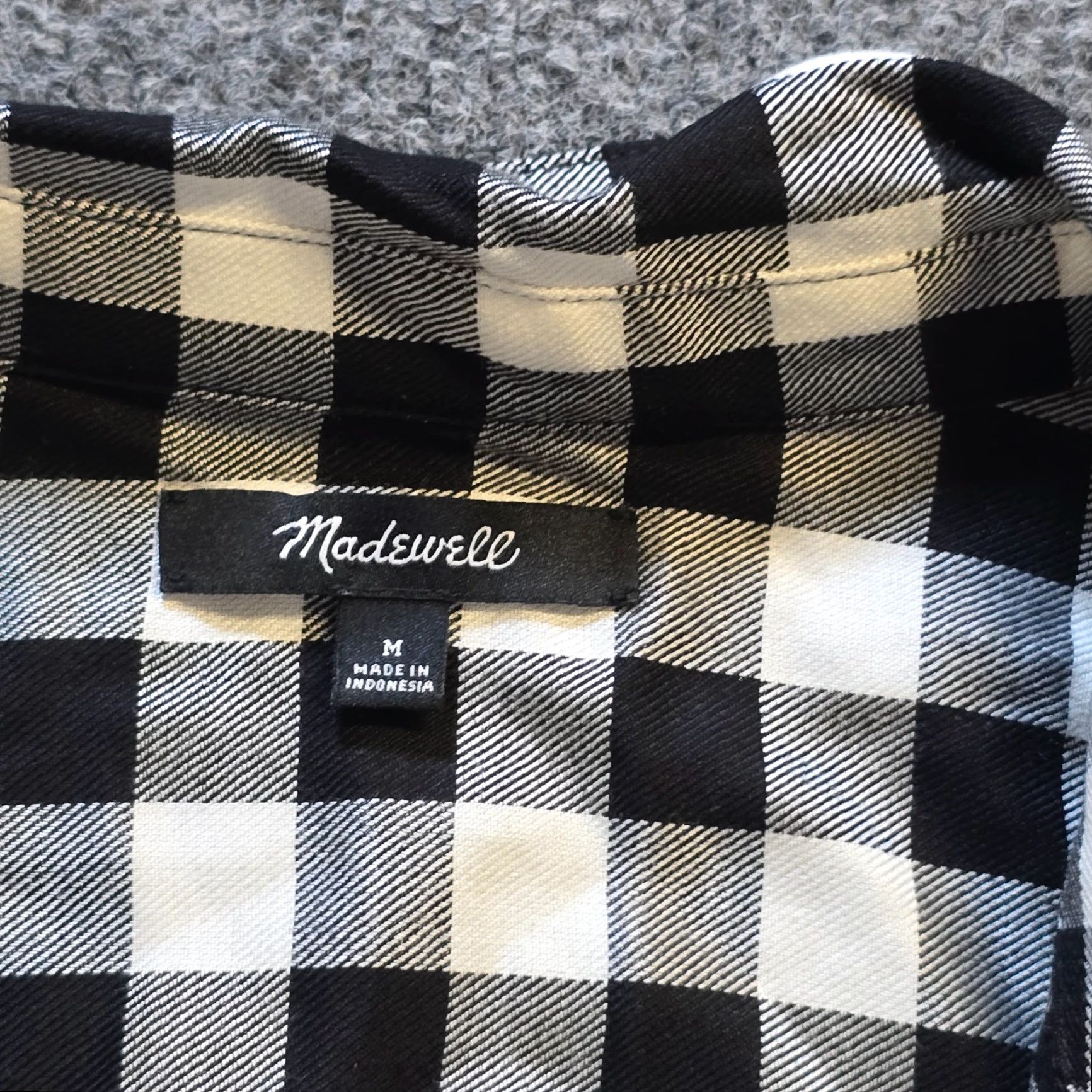 Madewell Madewell Shirt Womens Medium Black Plaid Faux Wrap Gingham Long Sleeve Casual Size M / US 6-8 / IT 42-44 - 3 Thumbnail