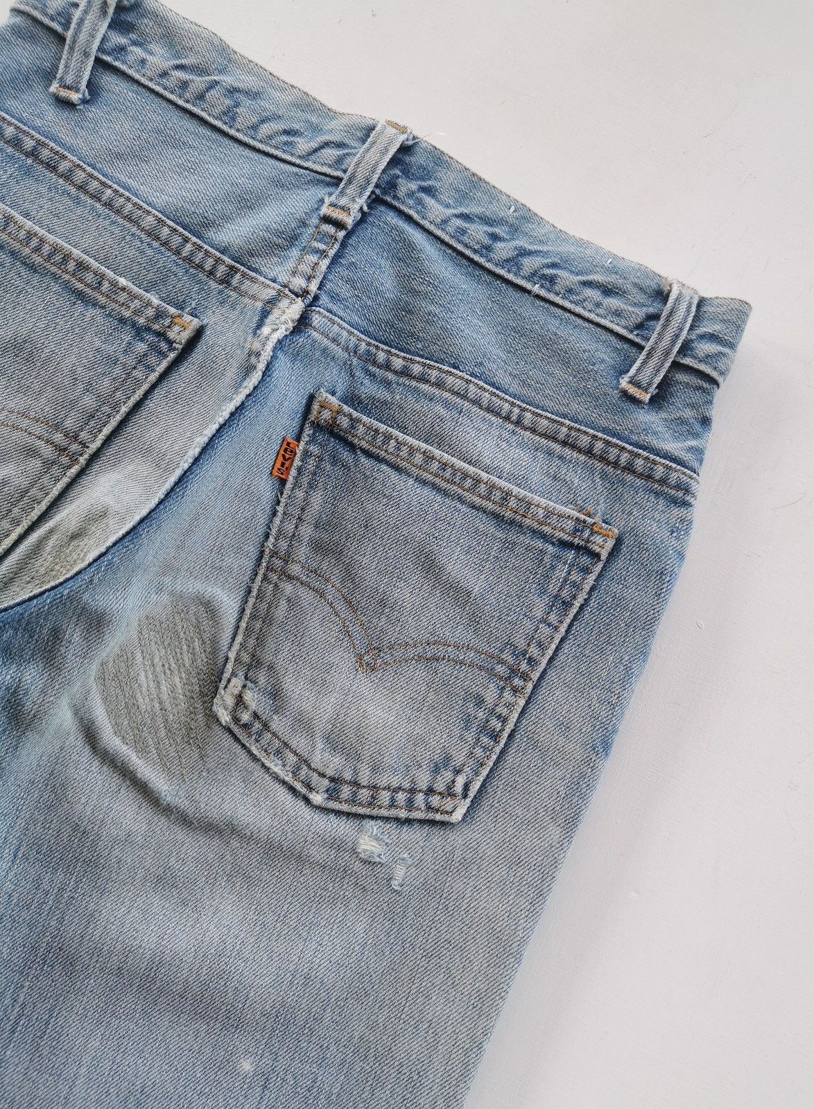 Levi's 70s Vintage Levis 746 Flare Orange Tab Denim Jeans Size US 27 - 8 Thumbnail