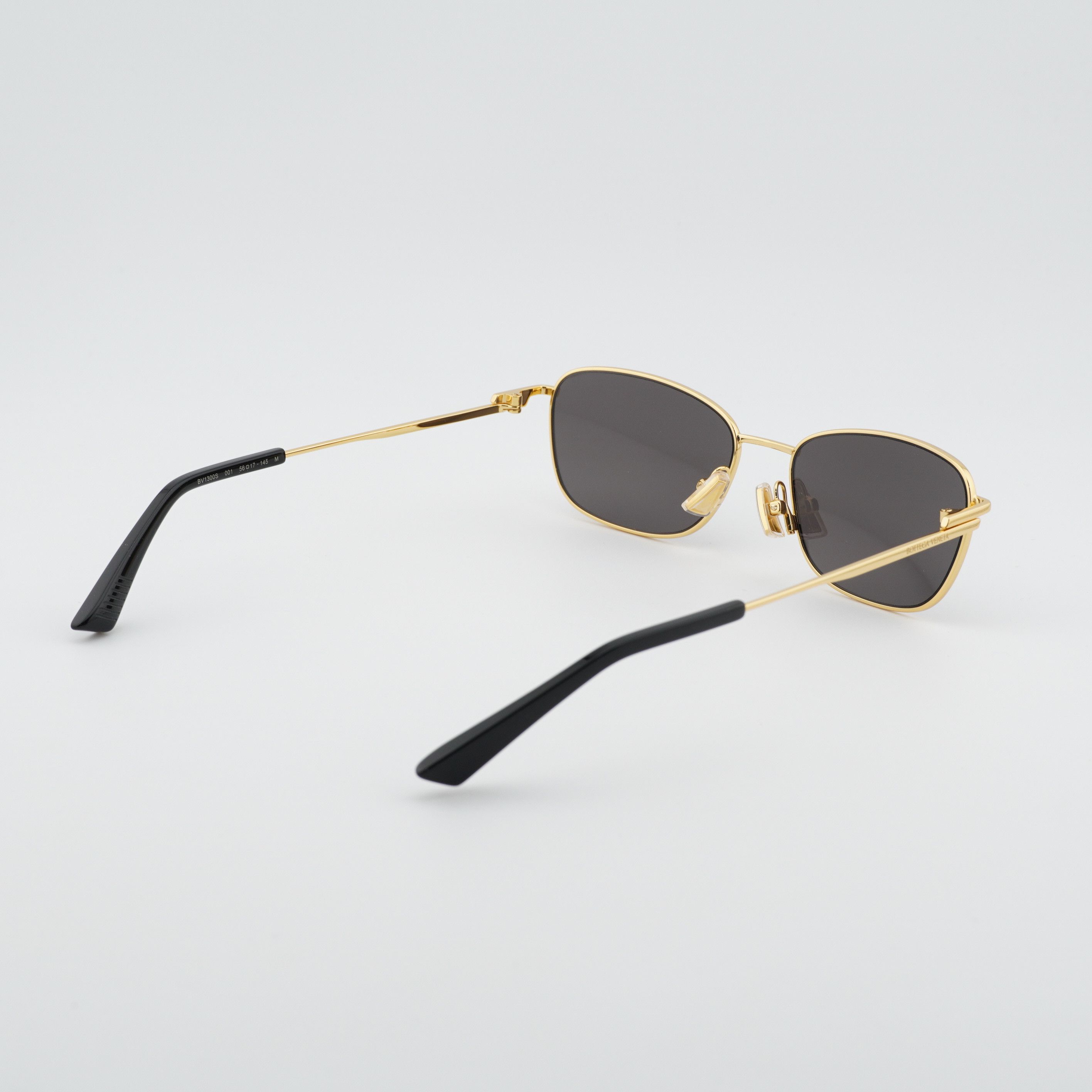 Bottega Veneta Bottega Veneta BV1300S 001 Sunglasses Gold Rectangle Frame Size ONE SIZE - 2 Thumbnail