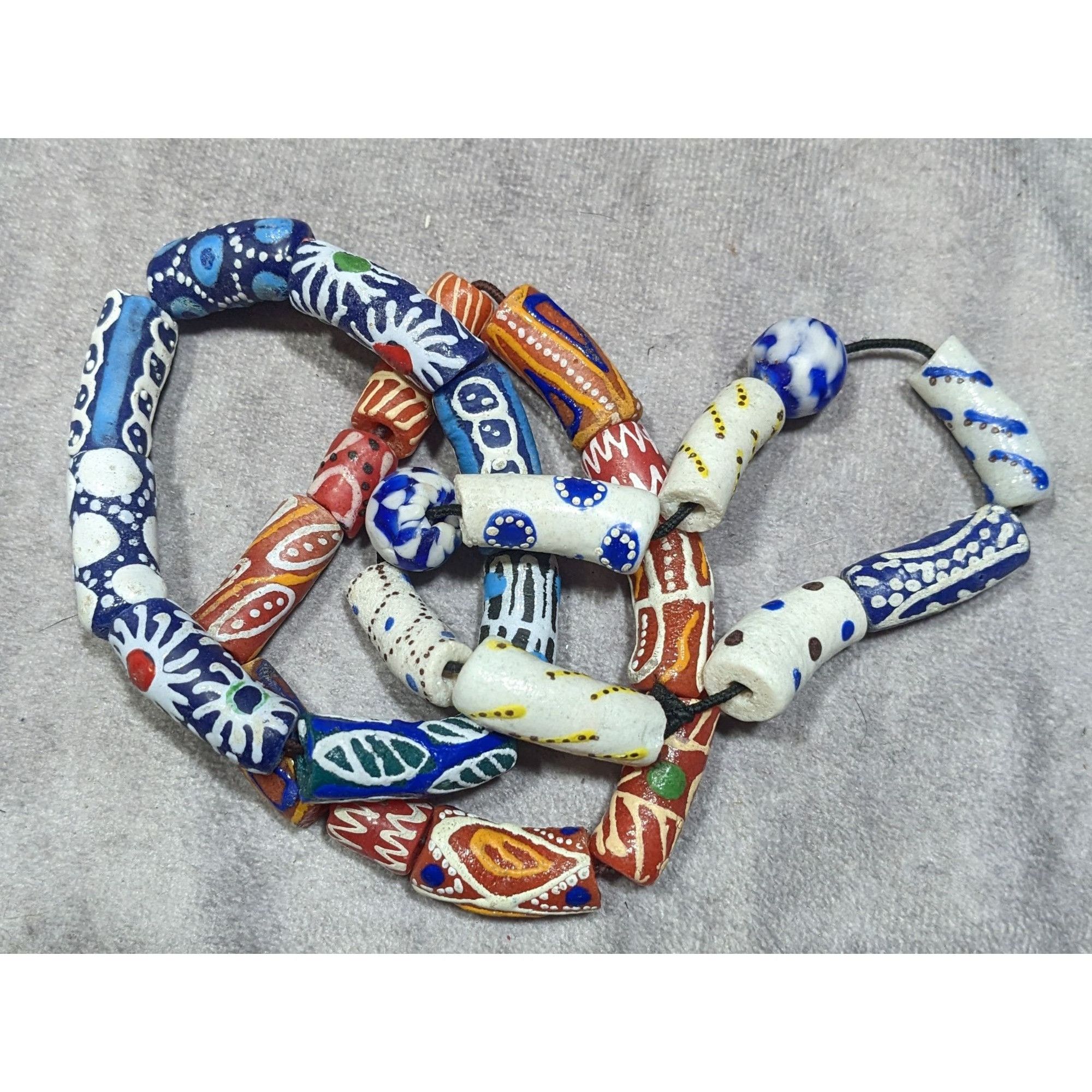 Other Handmade Ghana Africa Krobo Beaded Bracelet Set (3) Size ONE SIZE - 6 Thumbnail