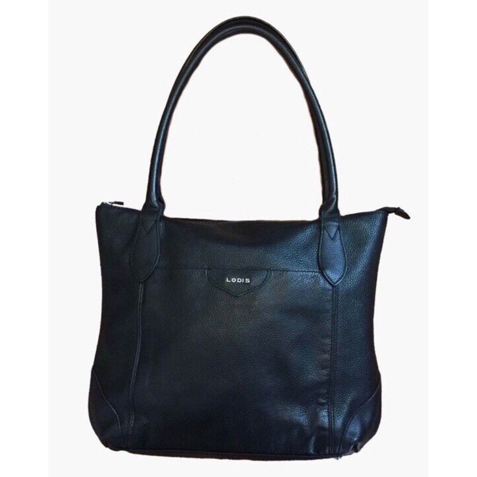 Other LODIS Siera Black Leather Tote Bag Travel Luggage Sleeve Size ONE SIZE - 1 Thumbnail