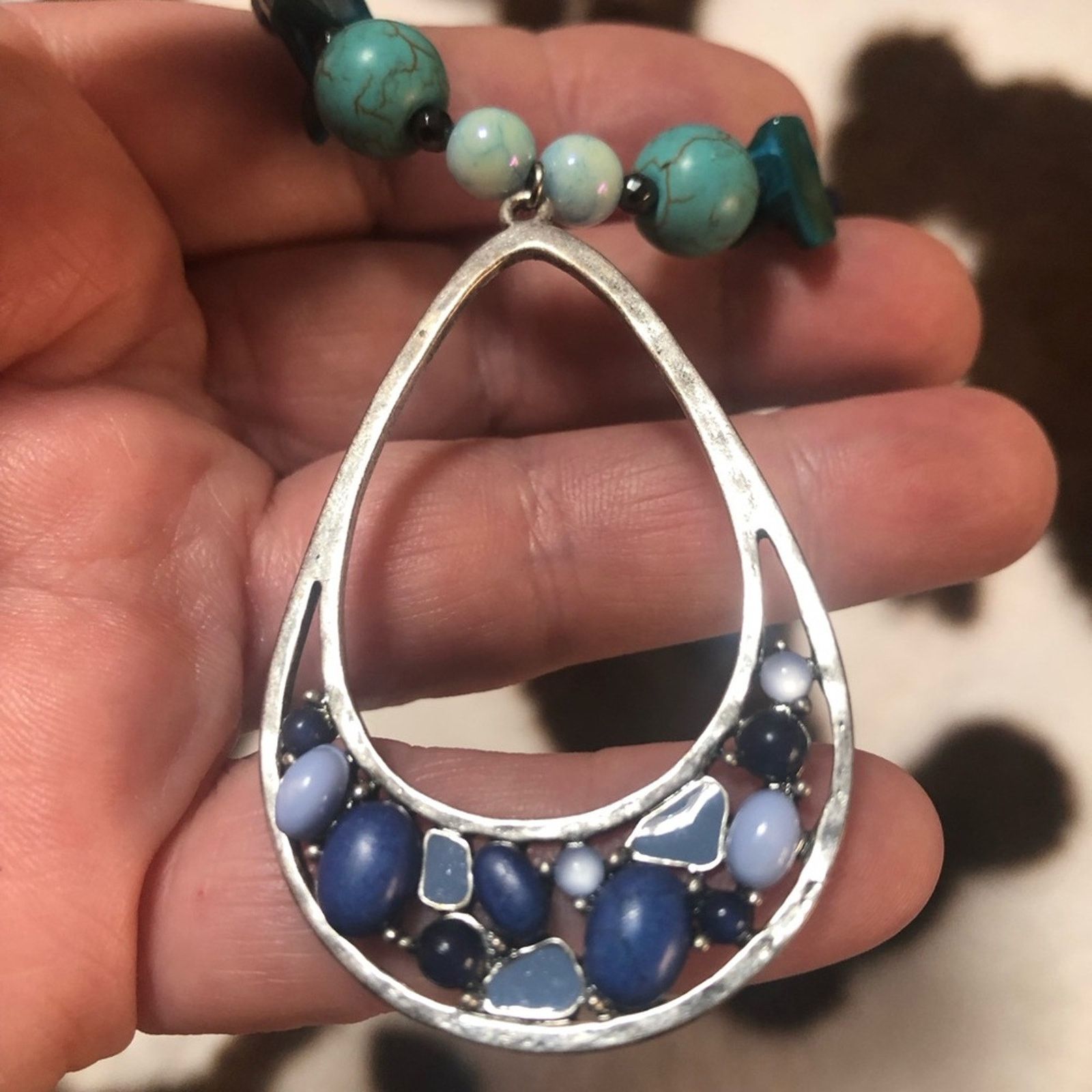 Handmade Handcrafted genuine stone faceted sodalite crystal necklace Size ONE SIZE - 8 Thumbnail