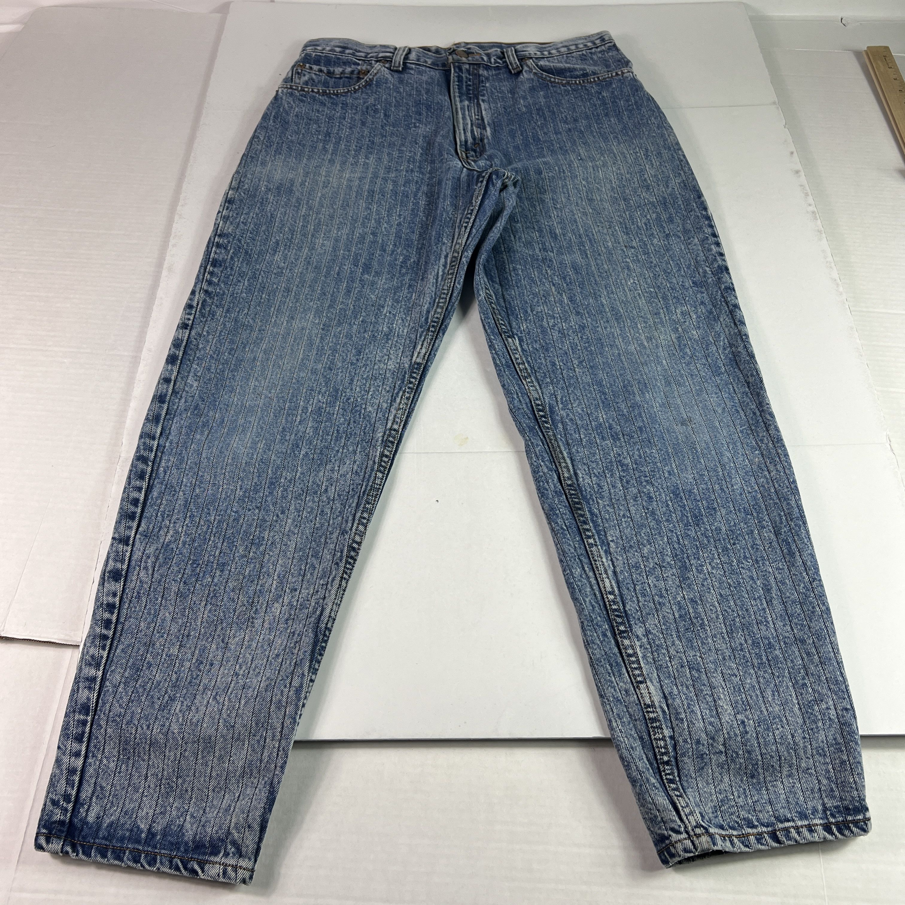 Levi's VTG 80s Levi's Jeans 550 Relaxed Blue Pinstripe Faded Denim Size US 32 / EU 48 - 1 Thumbnail