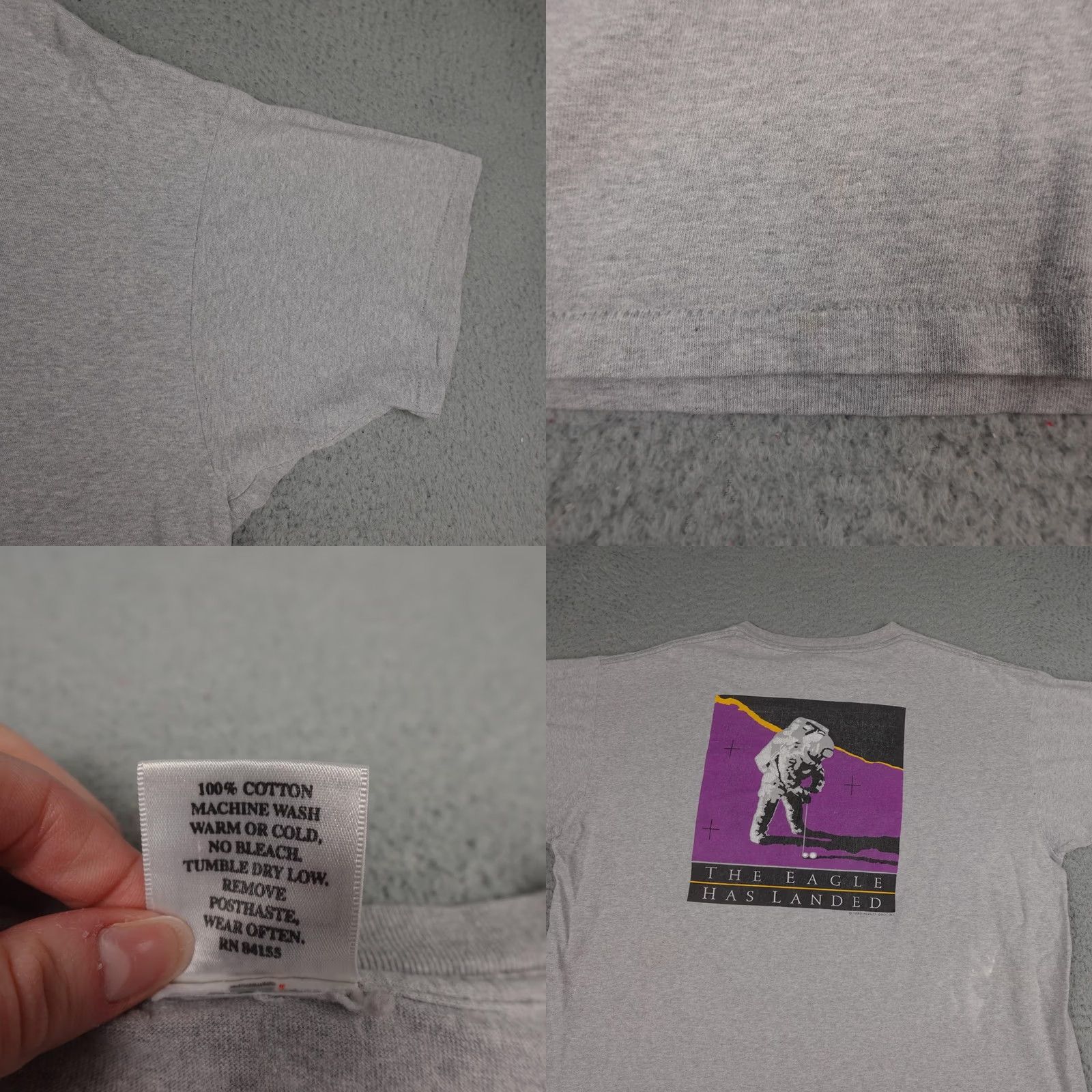 Vintage VINTAGE Planet Golf Shirt Mens XL Gray Astronaut The Eagle Has Landed 1993 Tee Size US XL / EU 56 / 4 - 8 Thumbnail