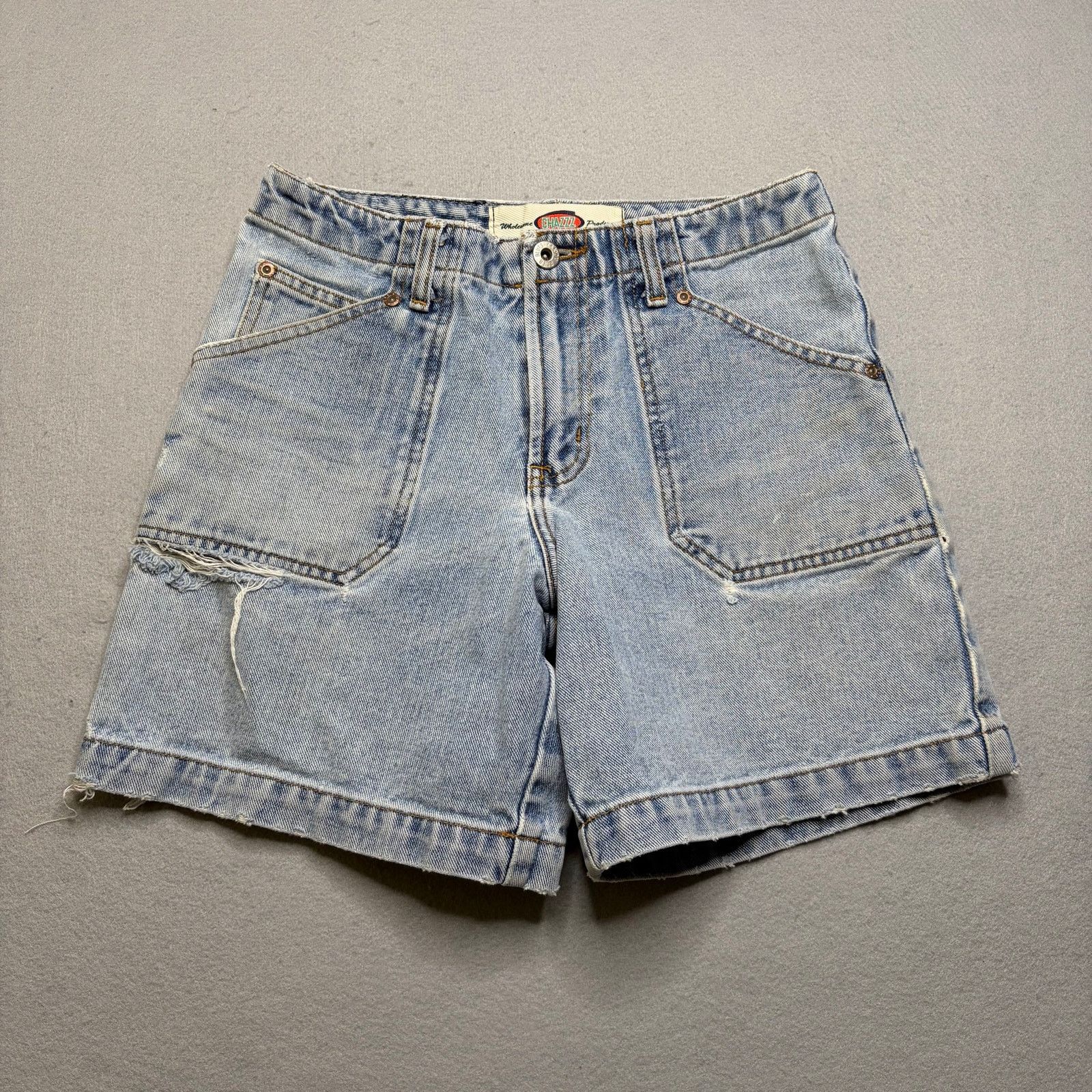 Vintage Vintage CHAZZZ Denim Carpenter Shorts Women’s Size 3 Y2K Size 27" / US 4 / IT 40 - 1 Thumbnail