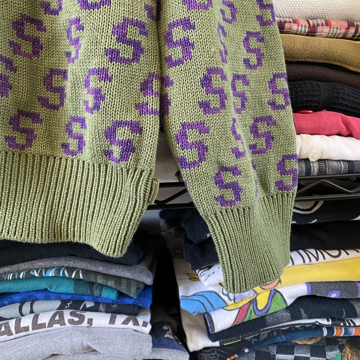 Supreme Supreme S Repeat Sweater Olive Purple 2021 Size US XL / EU 56 / 4 - 4 Thumbnail