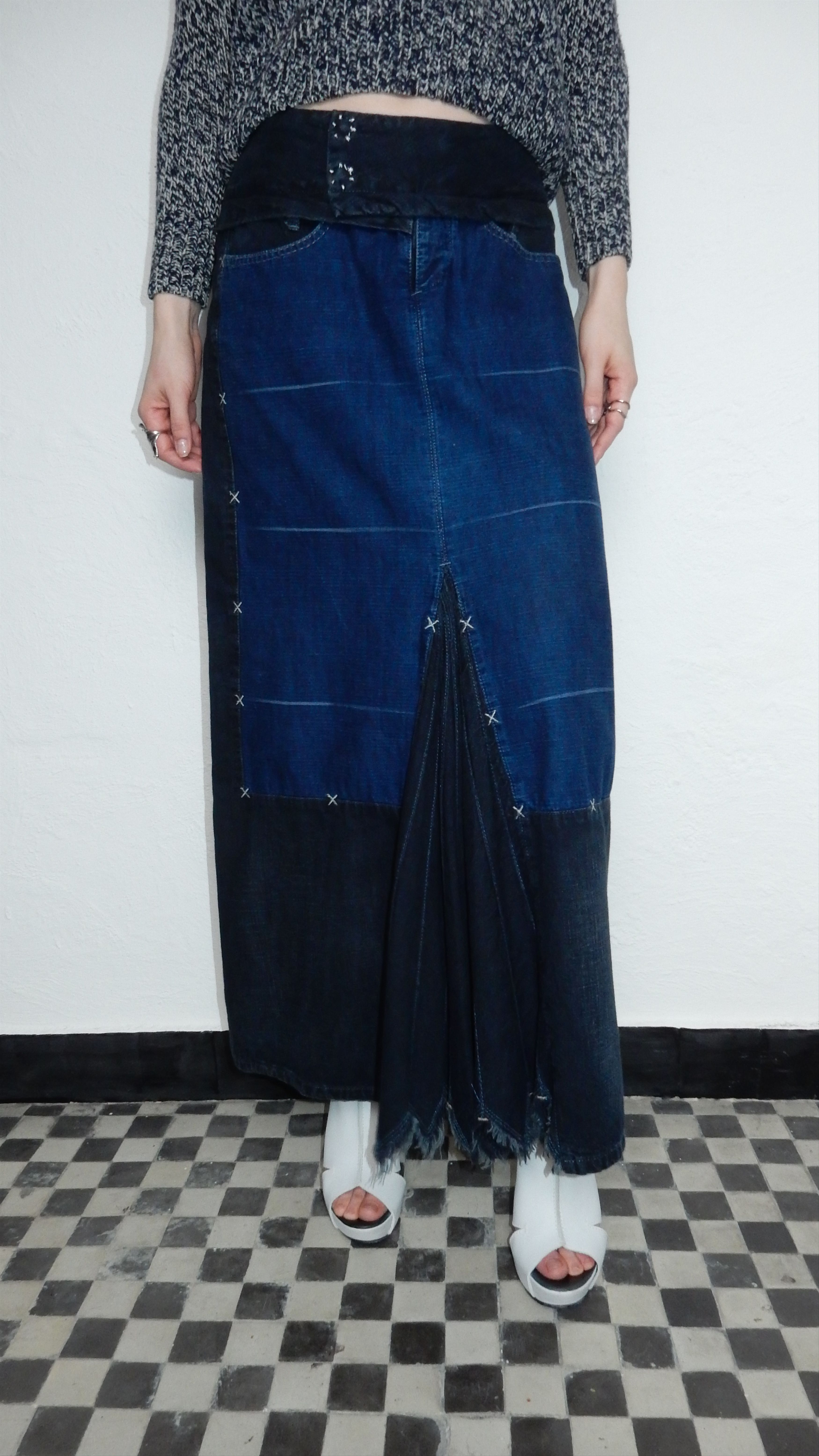 Marithe + Francois Girbaud × Vintage Marithe Francois Girbaud navy jeans maxi skirt - M Size 27" / US 4 / IT 40 - 12 Thumbnail