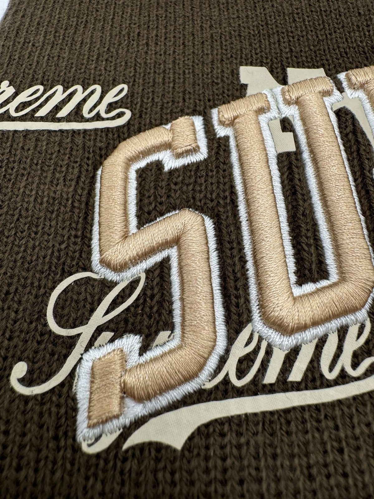 New Era × Supreme Supreme New Era Monogram Beanie Brown Size ONE SIZE - 5 Thumbnail
