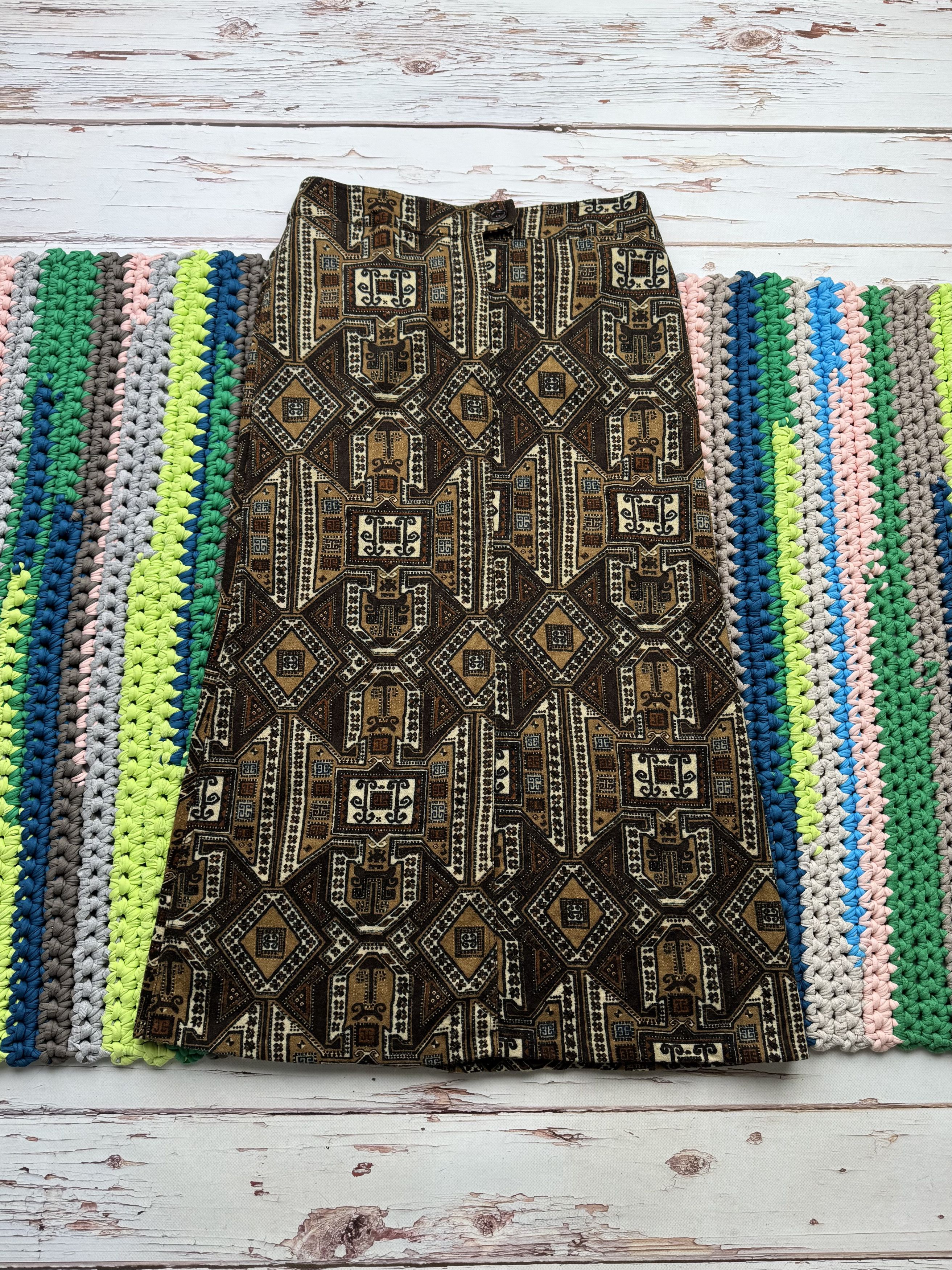 Hache Hache Vintage Wool Printed Maxi Skirt (D10) Size 28" / US 6 / IT 42 - 1 Thumbnail